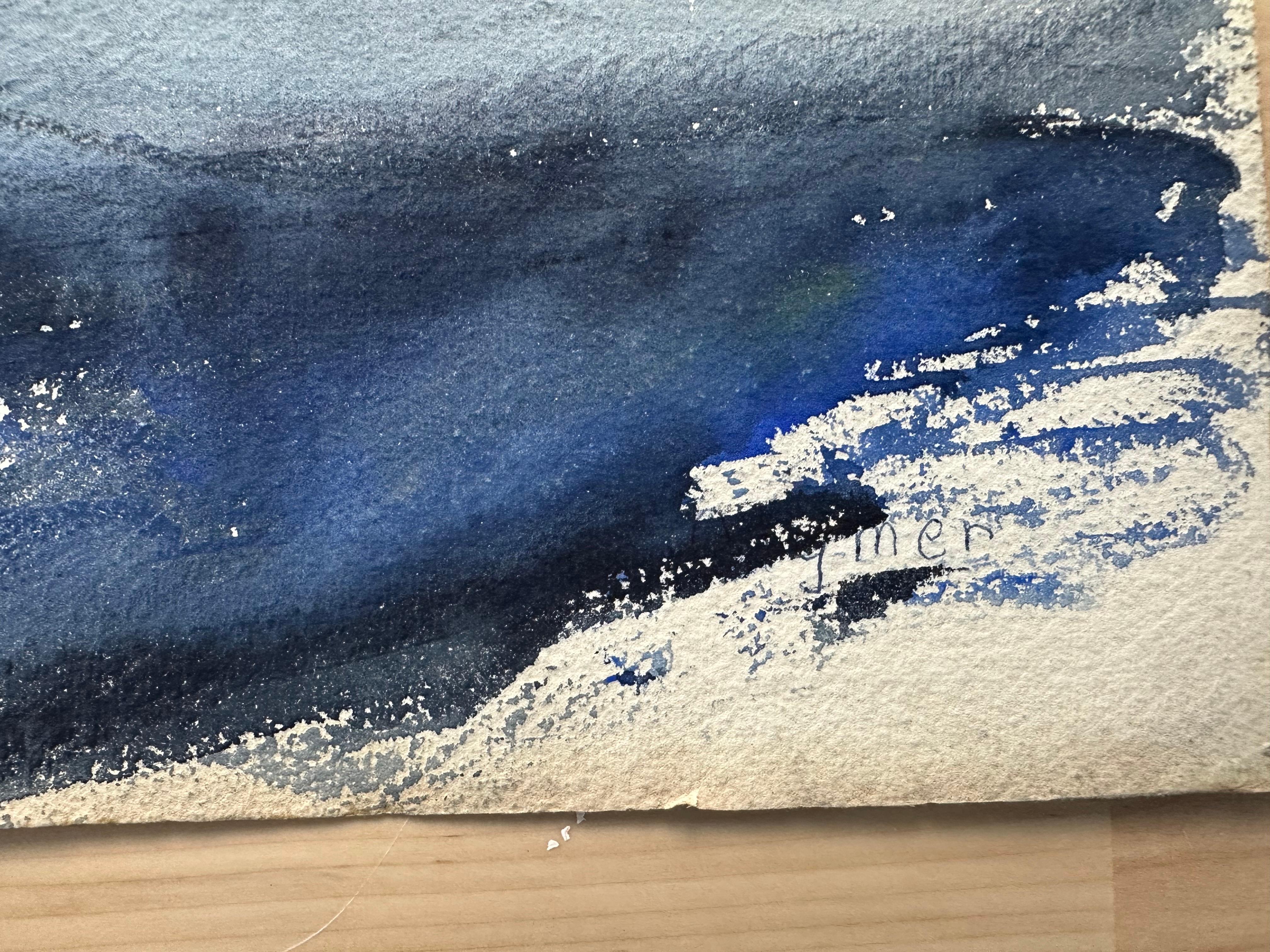 Fishing Boat in Storm - Abstract Painting by James Floyd Clymer
