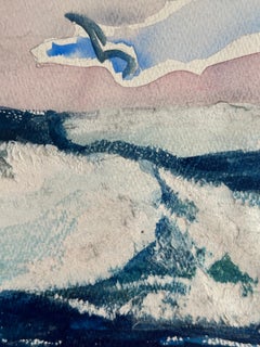 Flying Gulls on the Surf