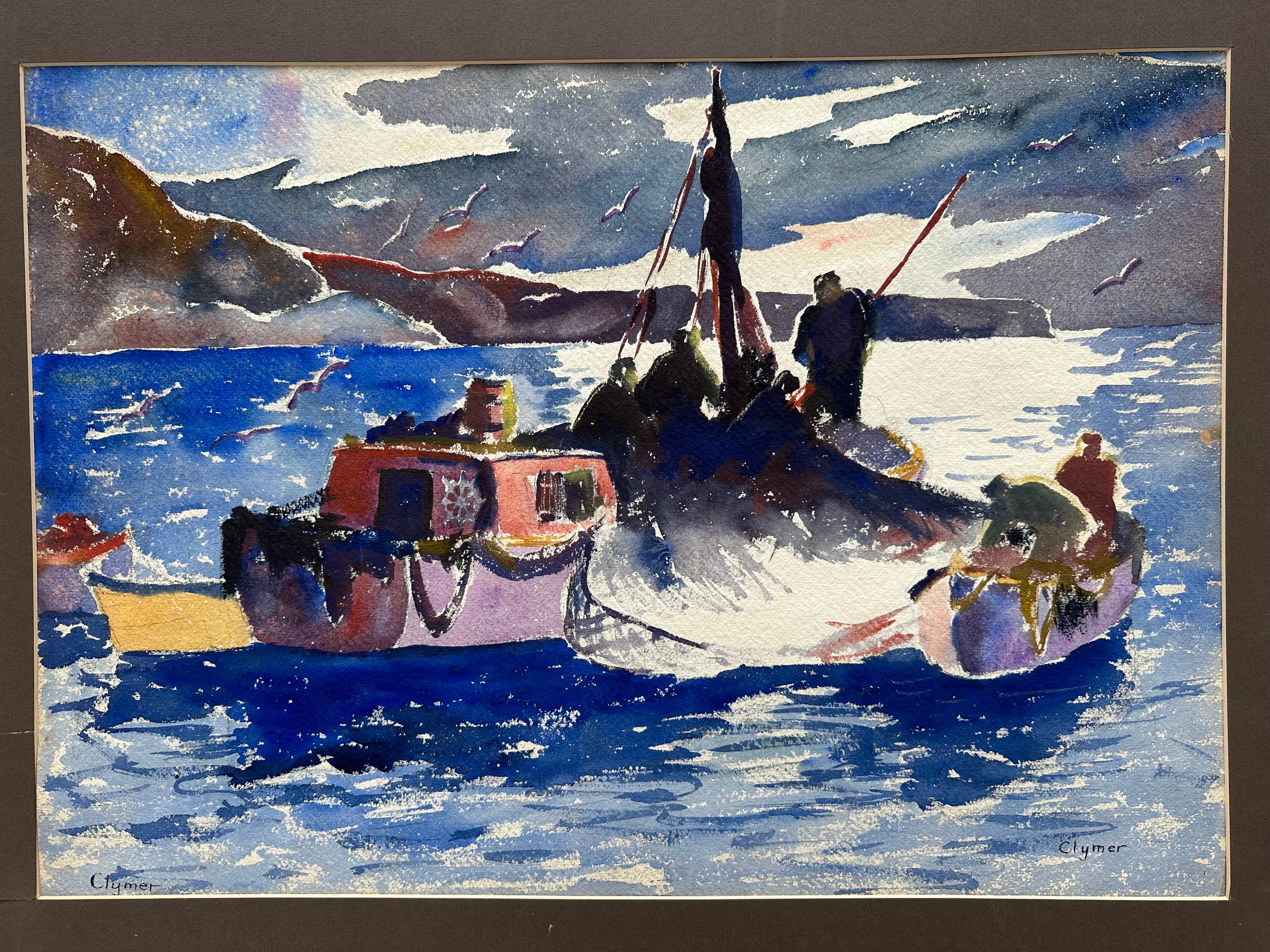 Impressions du Maine ( pêcheurs) - Painting de James Floyd Clymer