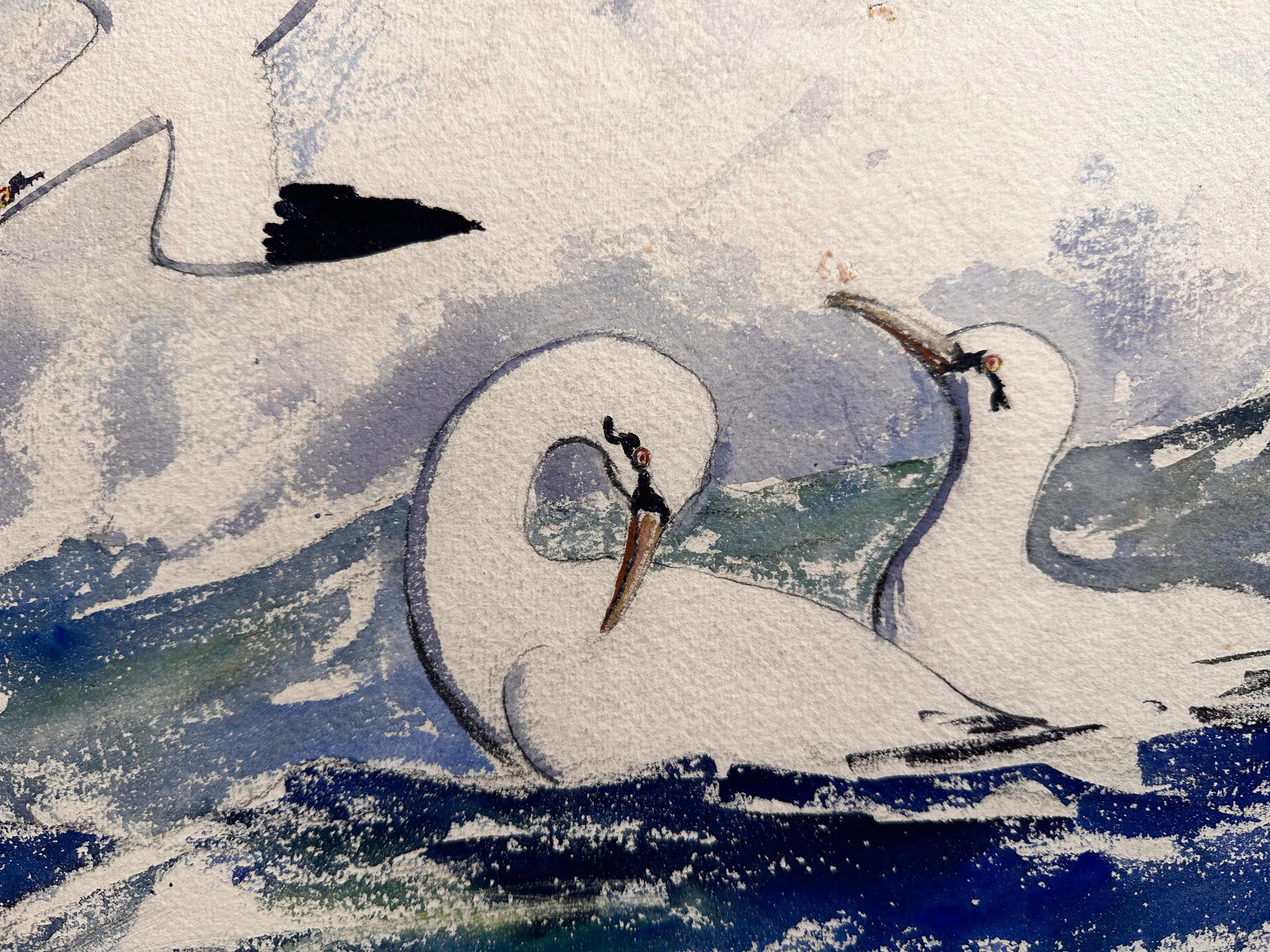 Meeresvogel im Surfen (Realismus), Painting, von James Floyd Clymer