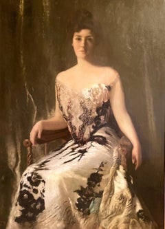 Portrait of a Lady in Black and Cream