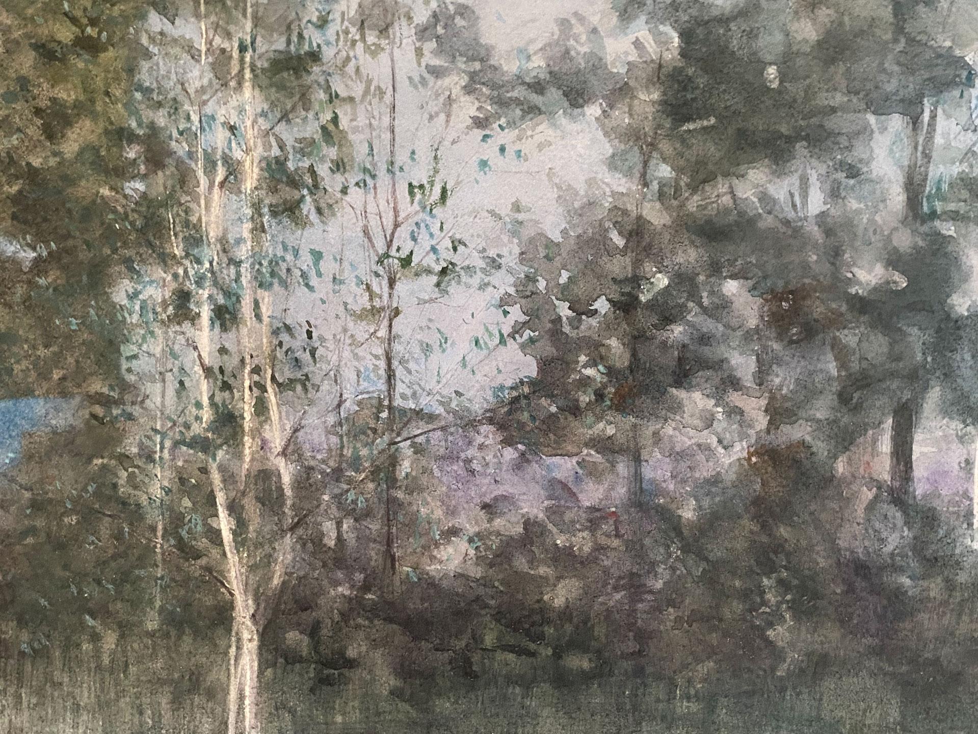 Mother & Child - Landscape Painting Grigio di James Francis Day