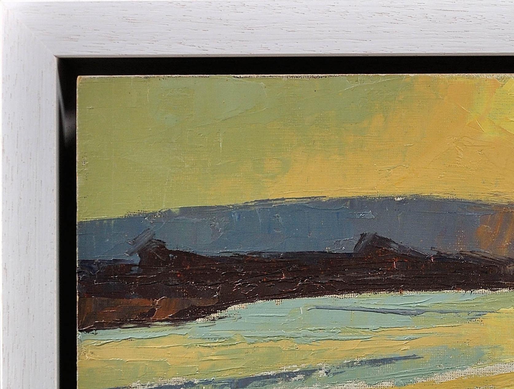 Falling Tide In Poole Hafen Landschaft Purbeck Hills Beyond Dorset Impasto Ölgemälde im Angebot 15