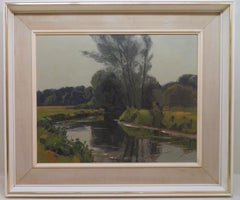 James Fry English Impressionist palette knife 1970s oil painting DORSET ENGLAND