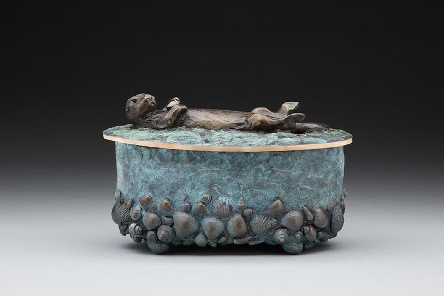 James G. Moore Figurative Sculpture - Otter Urn