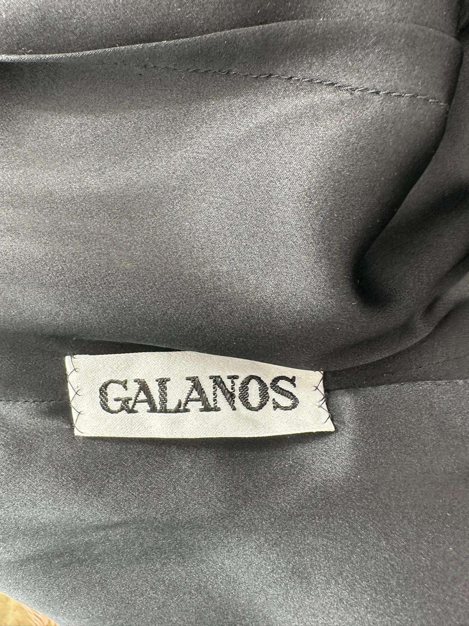 James Galanos Crepé negro con mangas de ganchillo y escote Peek a Boo  1980s en venta 12