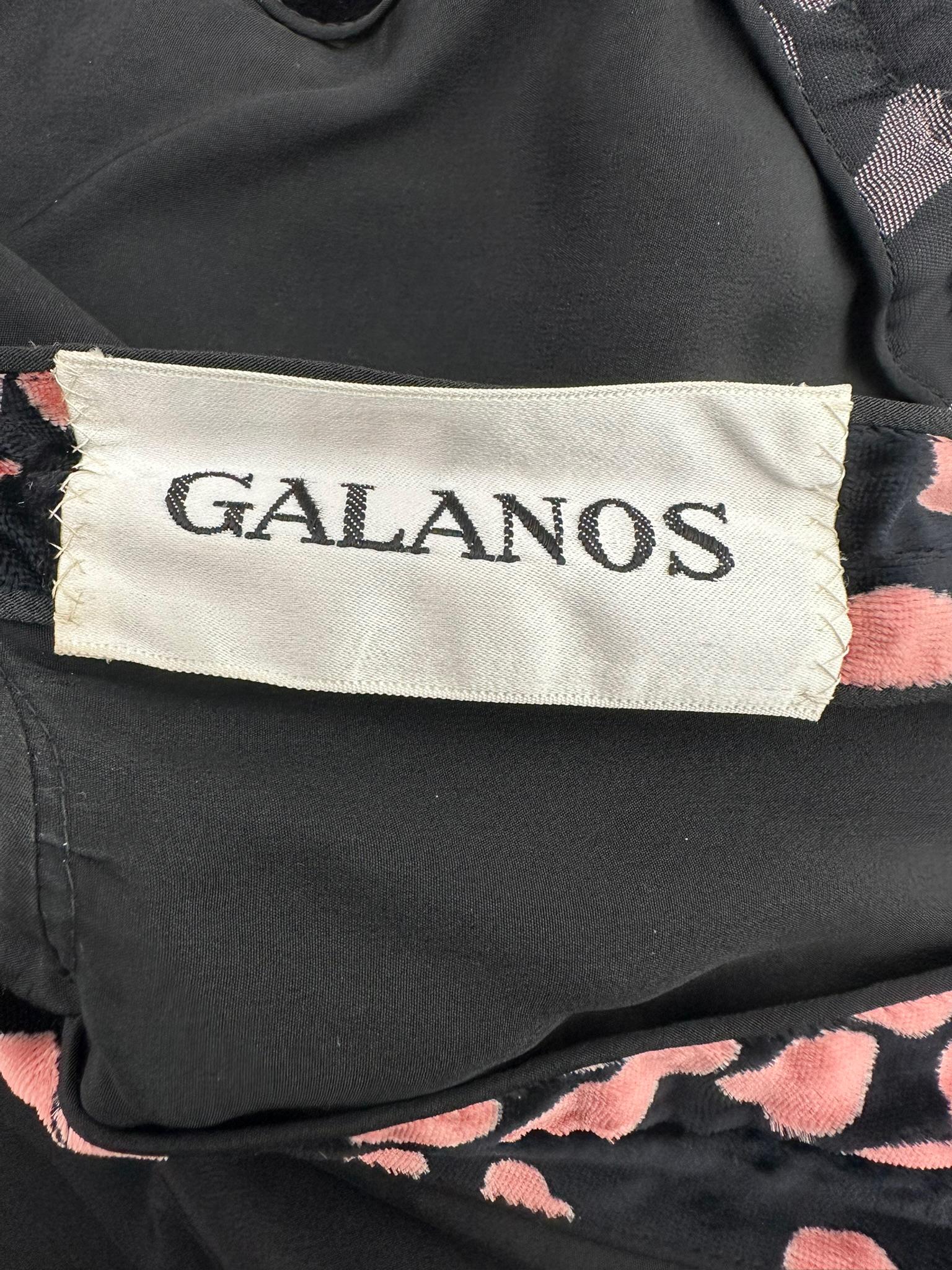James Galanos Black & Pink Silk Velvet Cropped Jacket Black Braid Trim & Pockets (Veste courte en velours de soie noir et rose) en vente 12