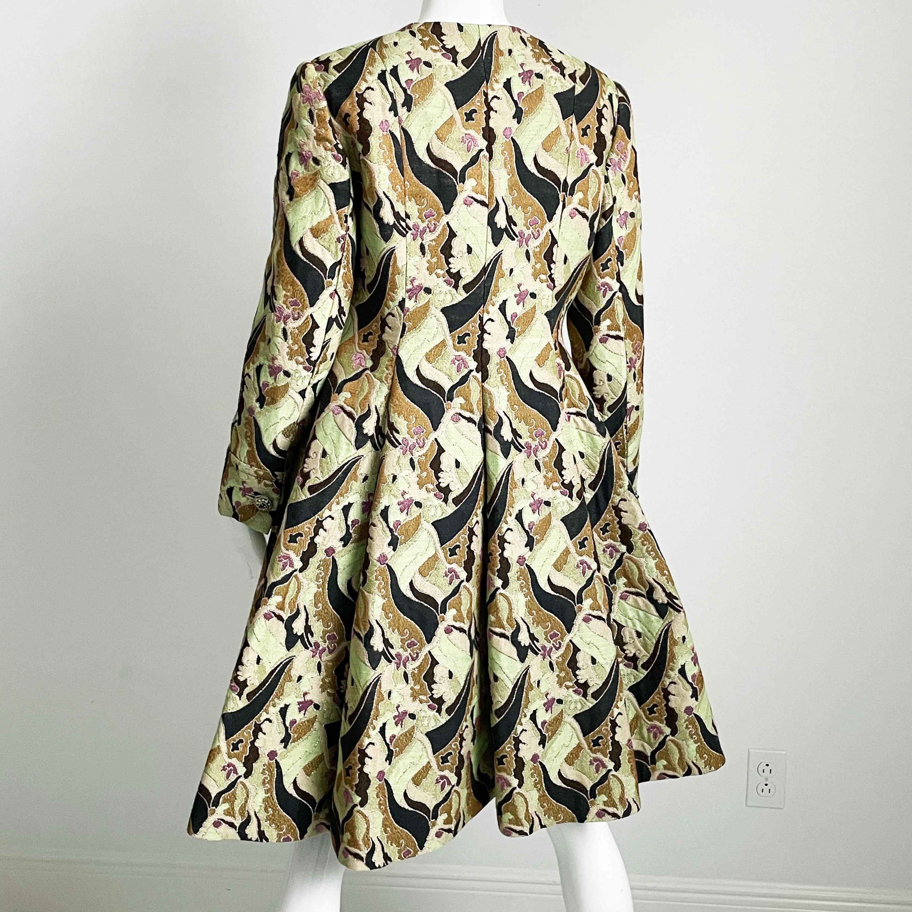 James Galanos Brocade Coat or Dress Amelia Gray Boutique Beverly Hills 1960s For Sale 5
