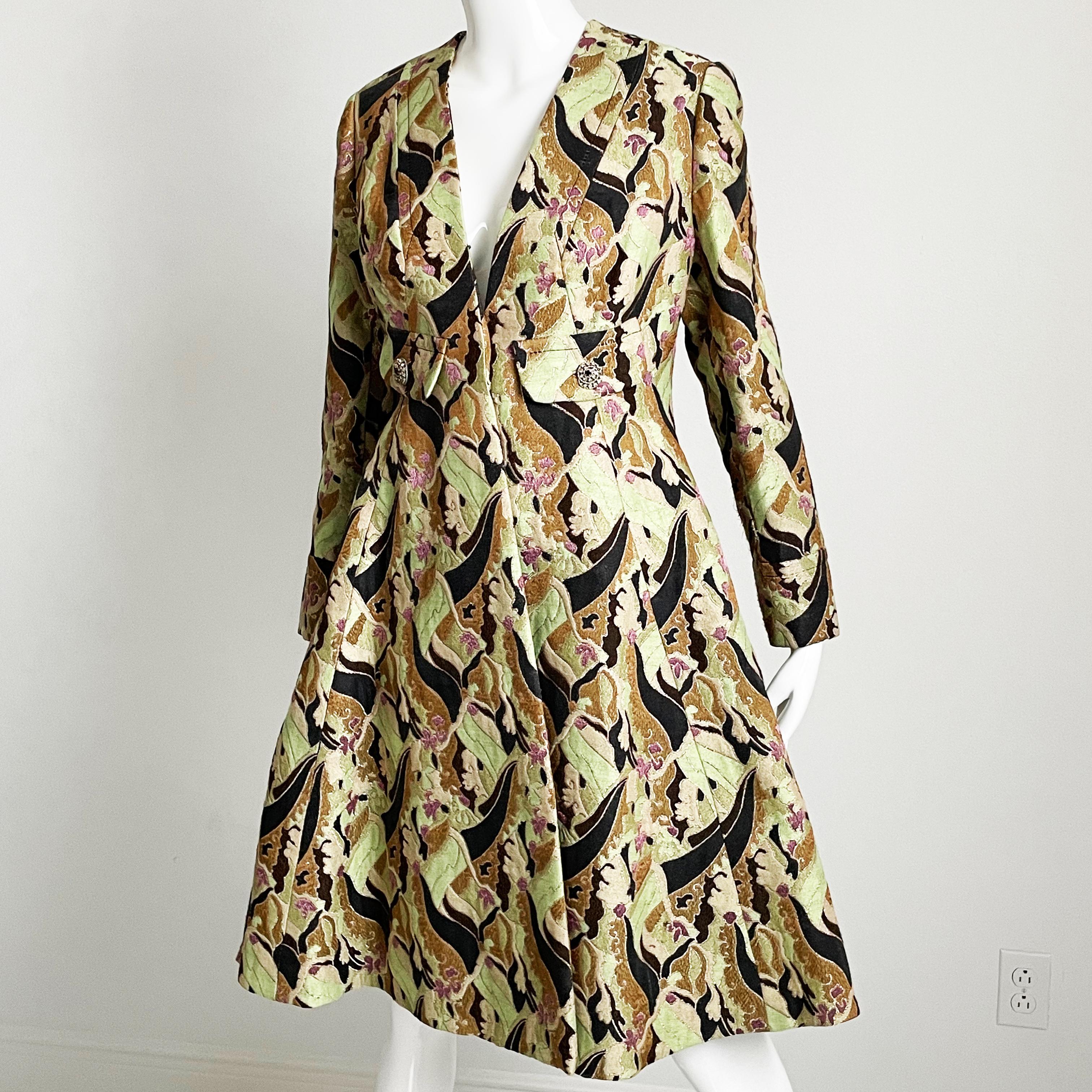 Women's James Galanos Brocade Coat or Dress Amelia Gray Boutique Beverly Hills 1960s For Sale