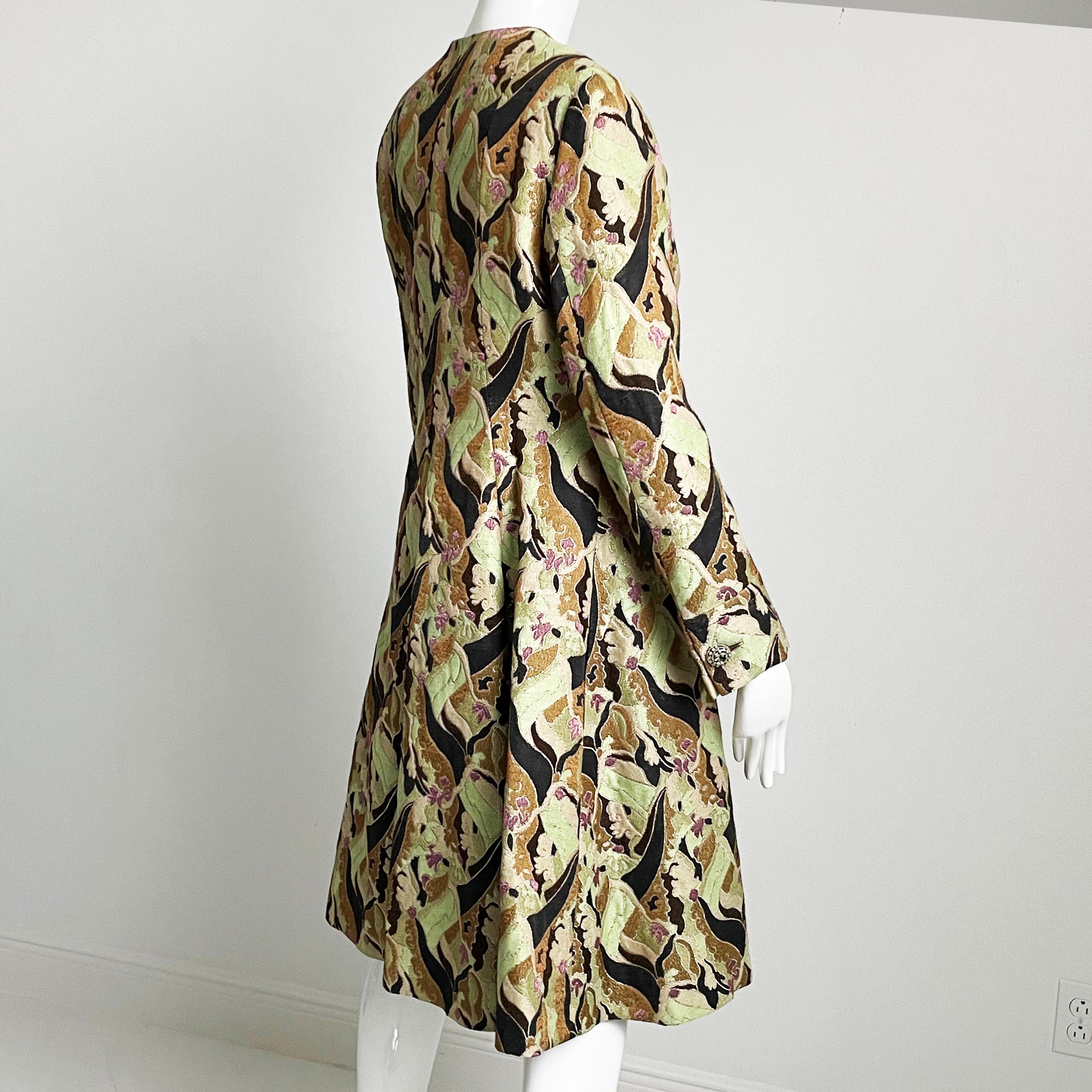 James Galanos Brocade Coat or Dress Amelia Gray Boutique Beverly Hills 1960s For Sale 3