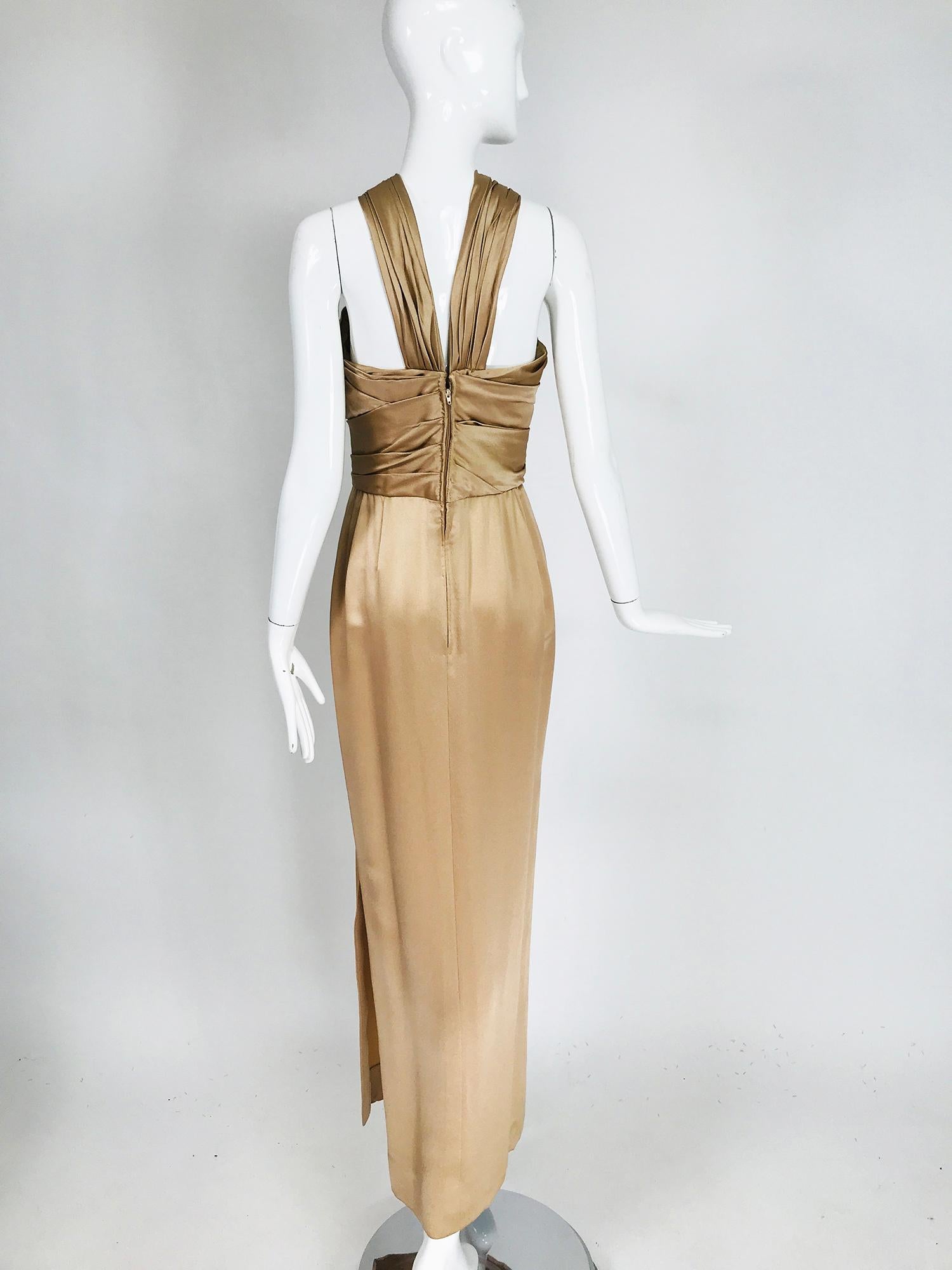 champagne gold silk dress