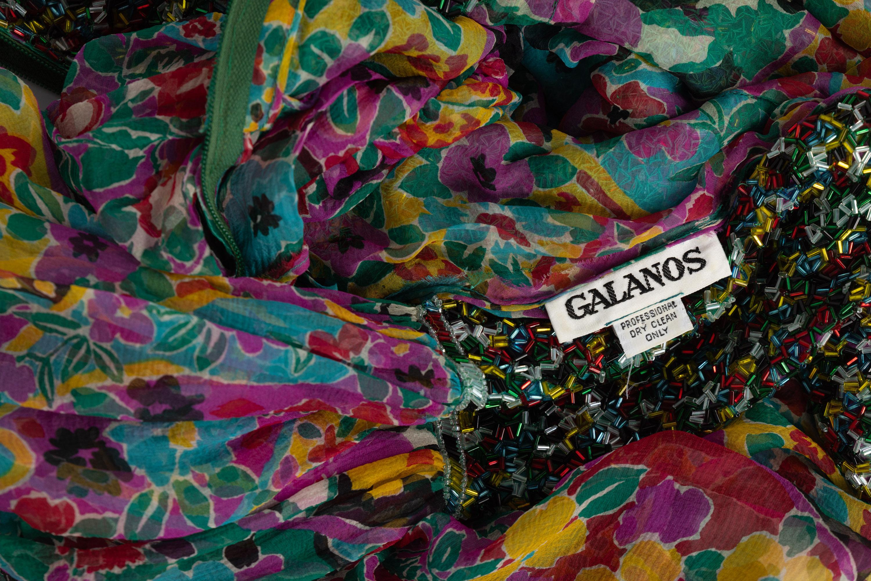 James Galanos Couture Beaded Floral Silk Mini Dress For Sale 7