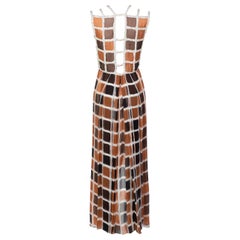 James Galanos Couture Chiffon Dress with Sequins Lattice Straps, 1980s