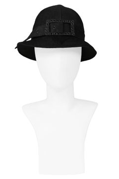 James Galanos Fancy Black Buckle Hat
