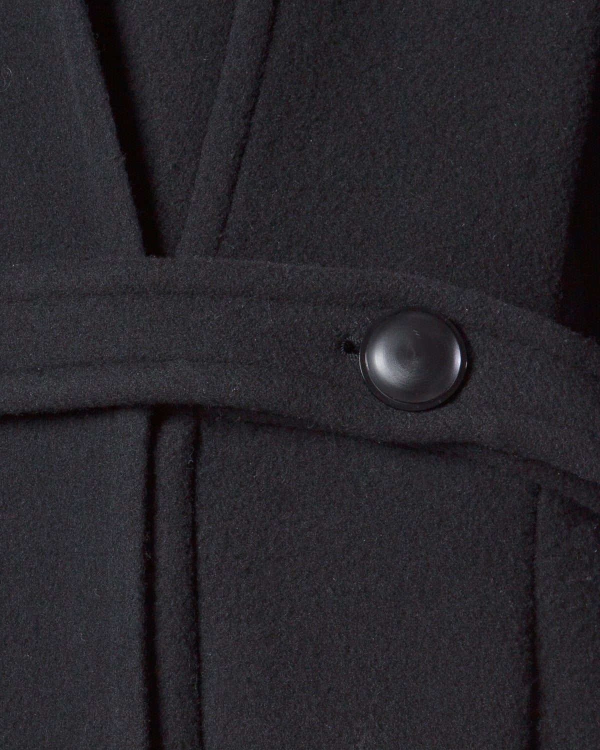James Galanos for Neiman Marcus Unusual Black Wool/ Cashmere Vintage Coat For Sale 1