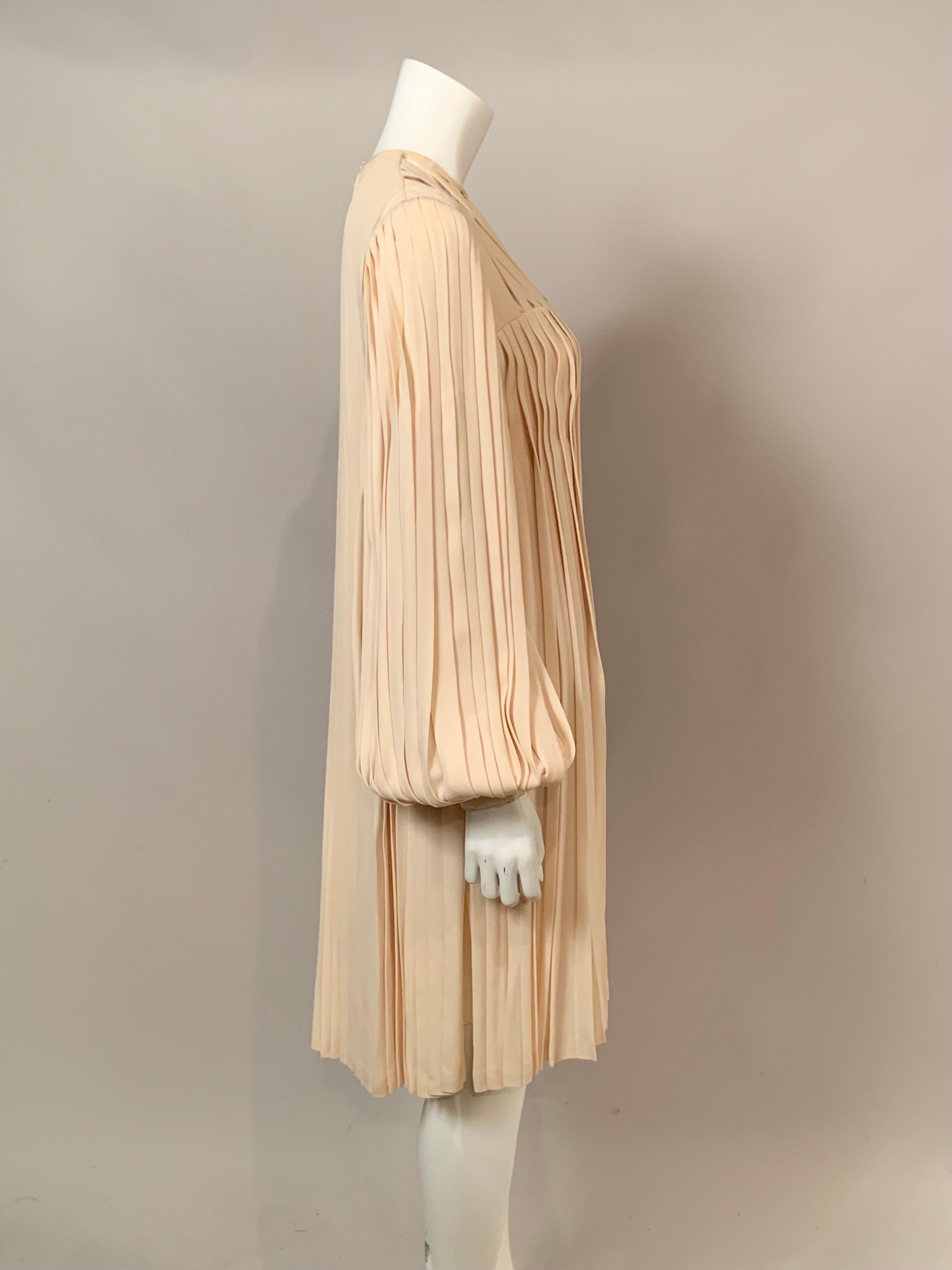 Women's James Galanos Ivory Silk Crepe Pleated Evening Dress For Sale