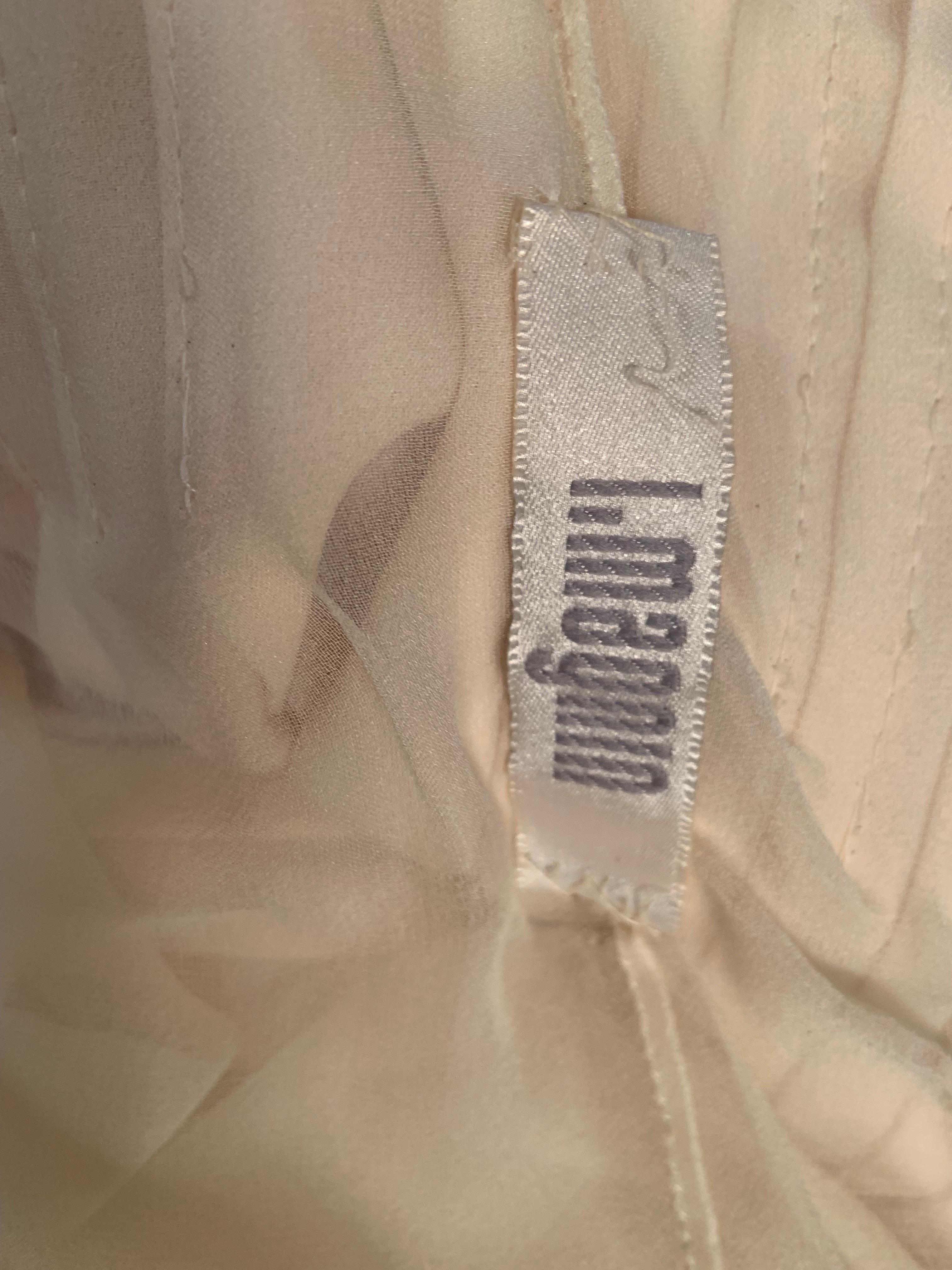 James Galanos Ivory Silk Crepe Pleated Evening Dress For Sale 4