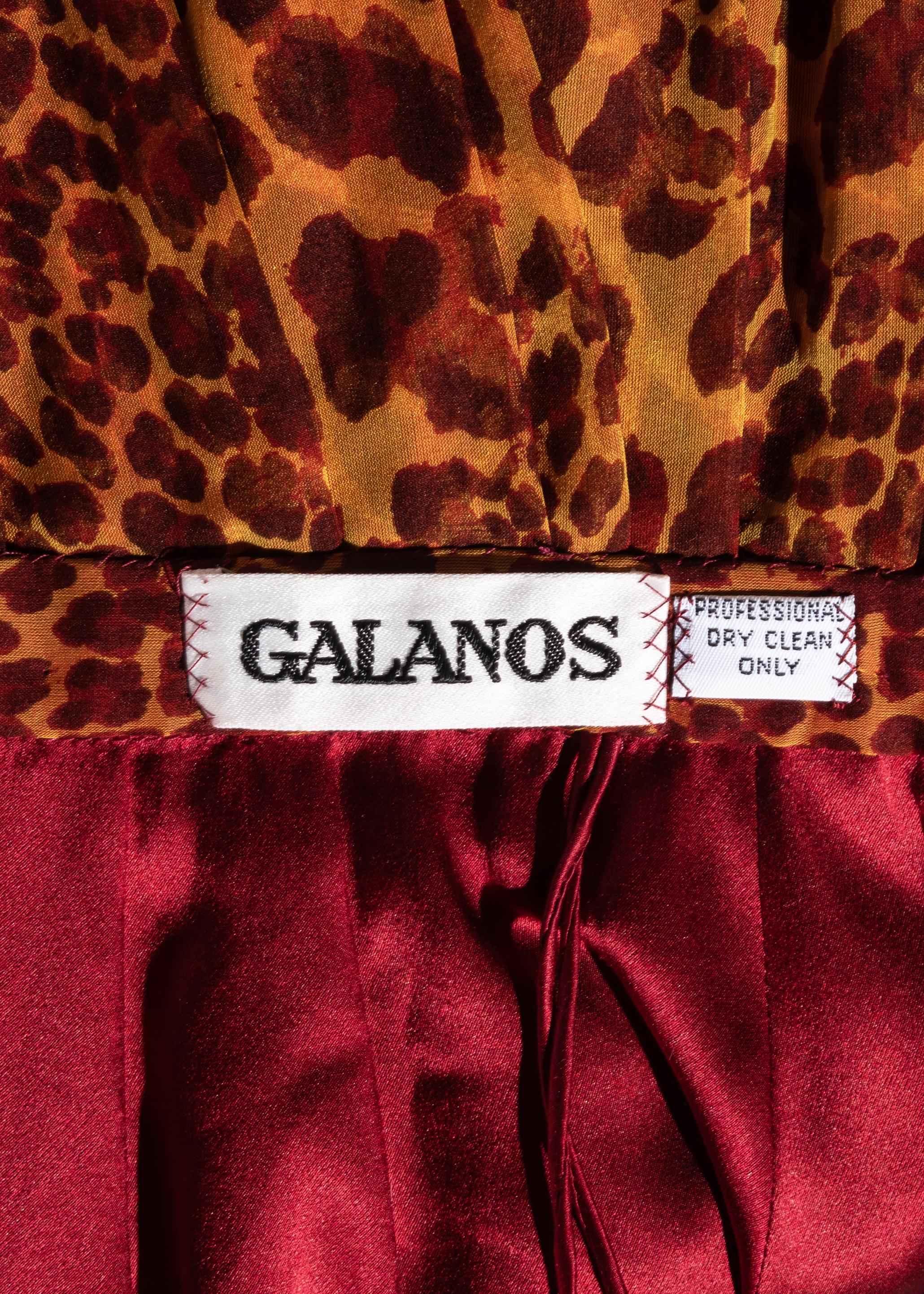 Women's James Galanos leopard print silk chiffon couture halter evening dress, c. 1970