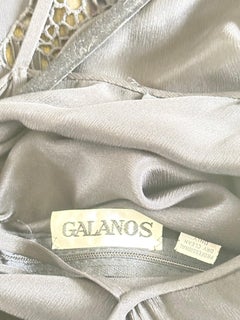 Robe longue vintage James Galanos des années 1990, en soie noire à imprimé étoiles de mer