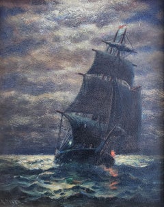 Moonlight Sailing Ship