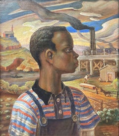 "Boy in an American Landscape," James Gantt, Midwestern Regionalism, Missouri