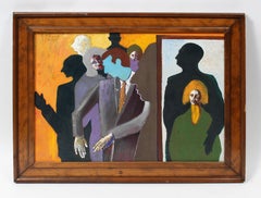 Vintage American Modernist Abstract Portrait Composition, Painting James Gibson