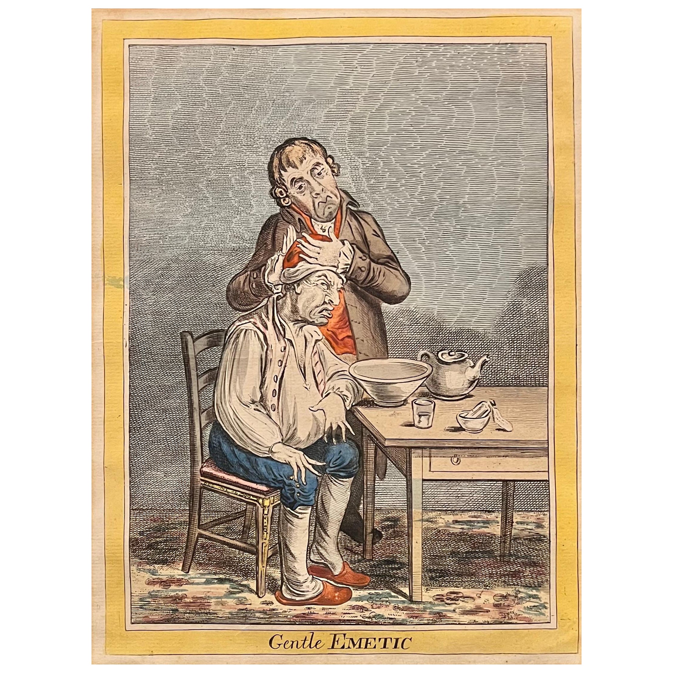 James GILLRAY - Brisk Cathartic - handkolorierte Radierung - Humphrey-Ausgabe 1804