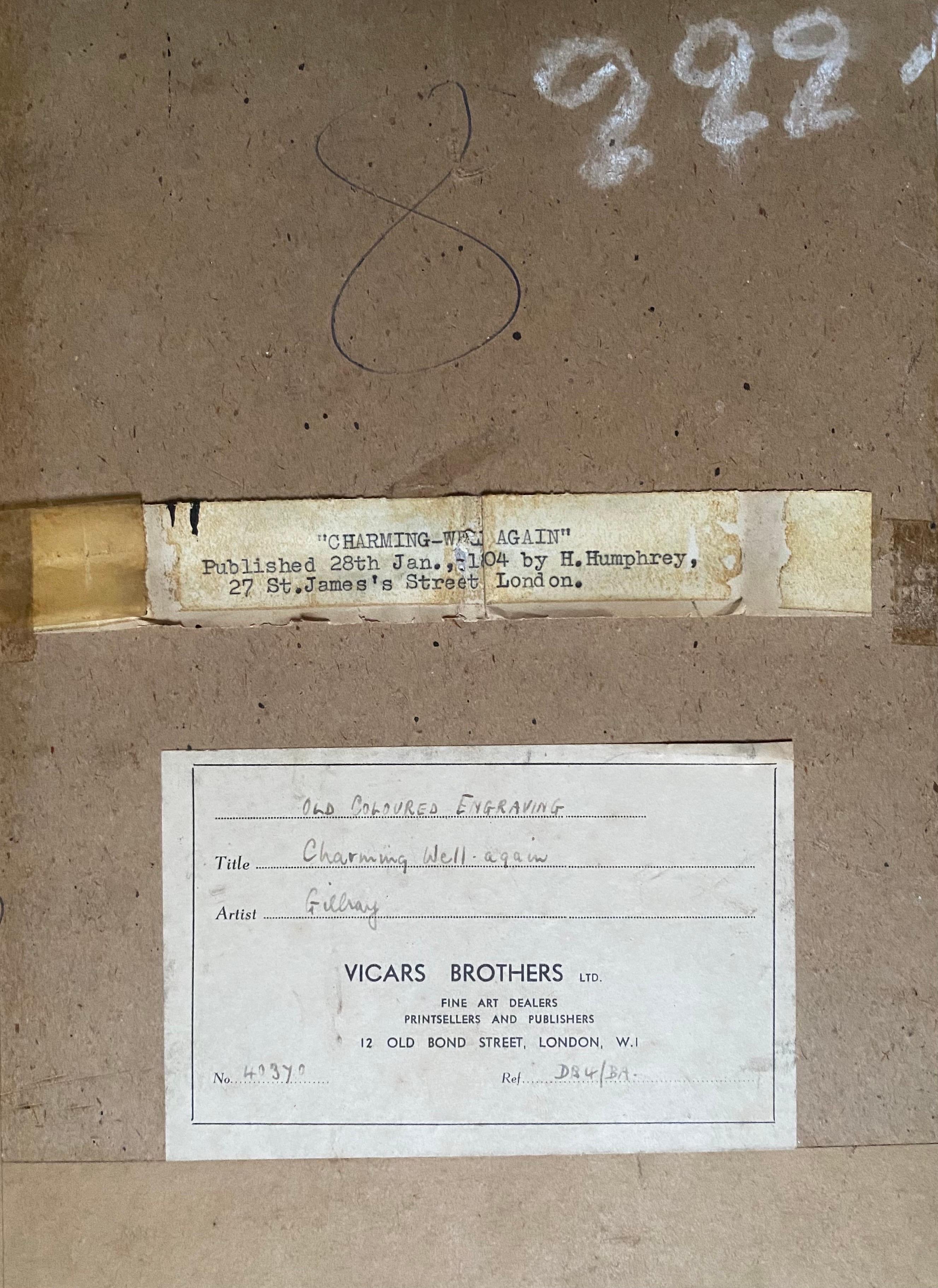 James GILLRAY - Charming-well again - Humphrey Edition 1804 handkolorierte Radierung (Graviert) im Angebot