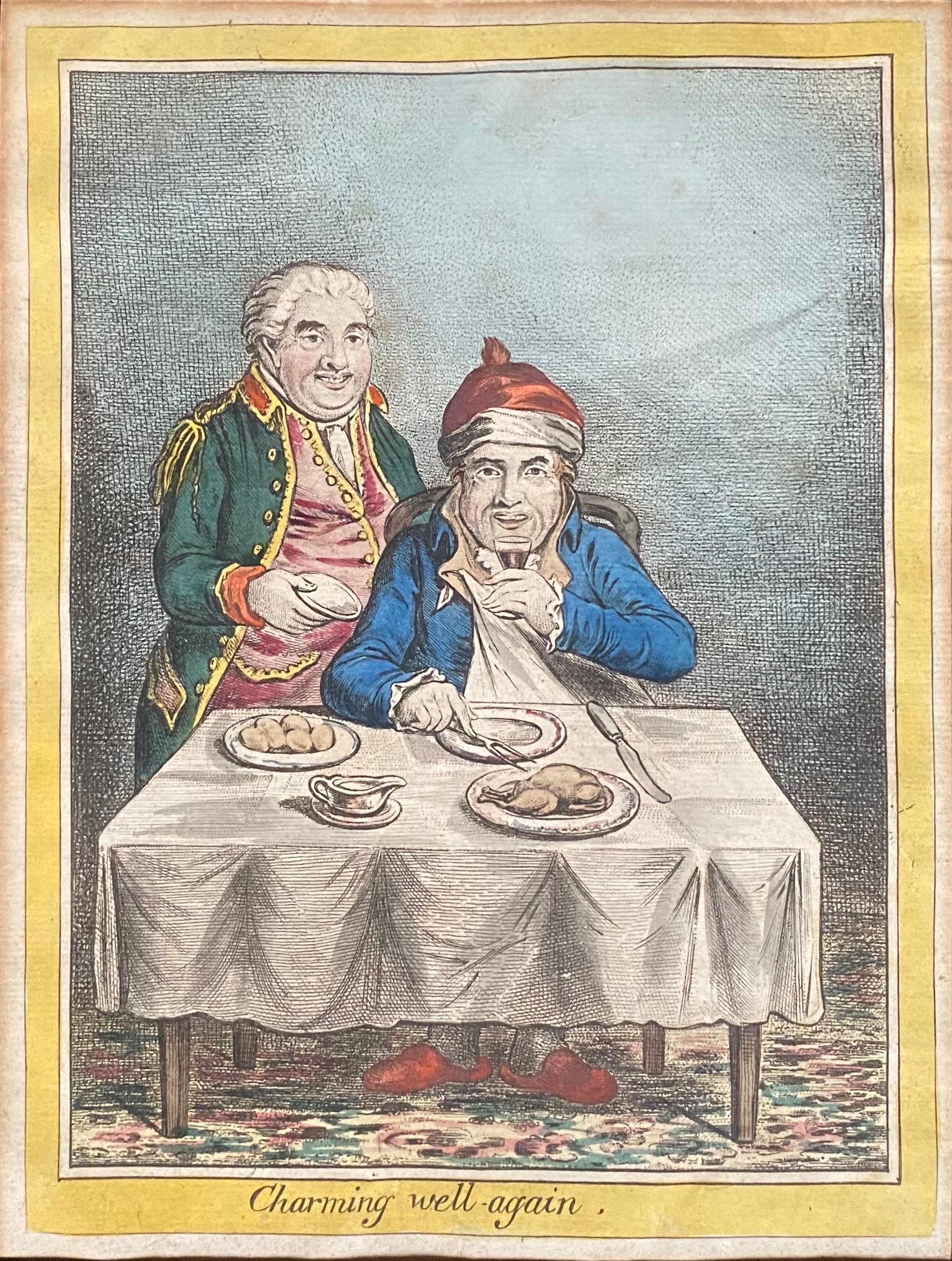 James GILLRAY - Charming-well again - Humphrey Edition 1804 handkolorierte Radierung im Zustand „Gut“ im Angebot in Beuzevillette, FR