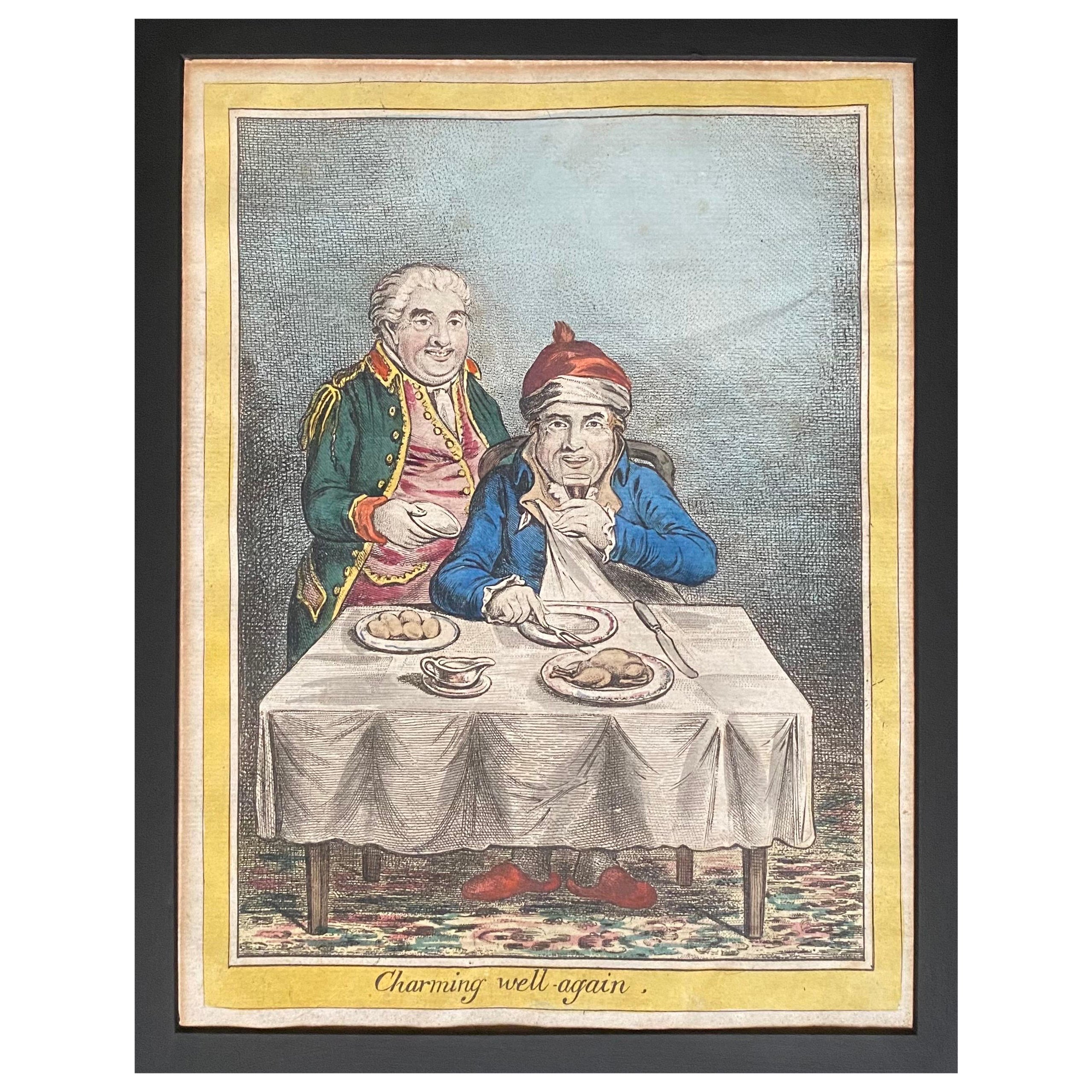 James GILLRAY - Charming-well again - Humphrey Edition 1804 hand-colored etching