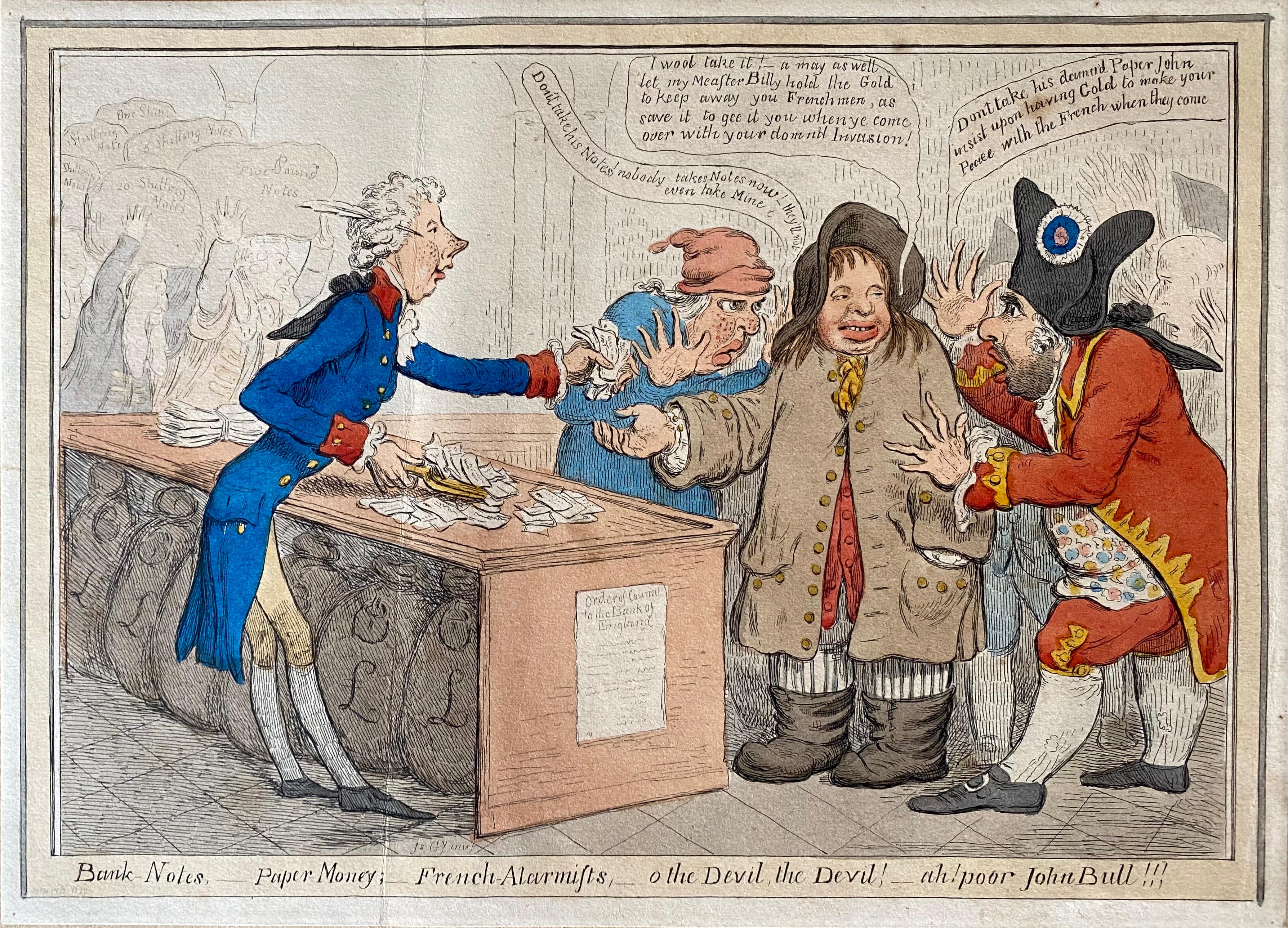 

James Gillray (13 August 1756 – 1 June 1815) was a British caricaturist and printmaker famous for his etched political and social satires, mainly published between 1792 and 1810. Many of his works are held at the National Portrait Gallery in