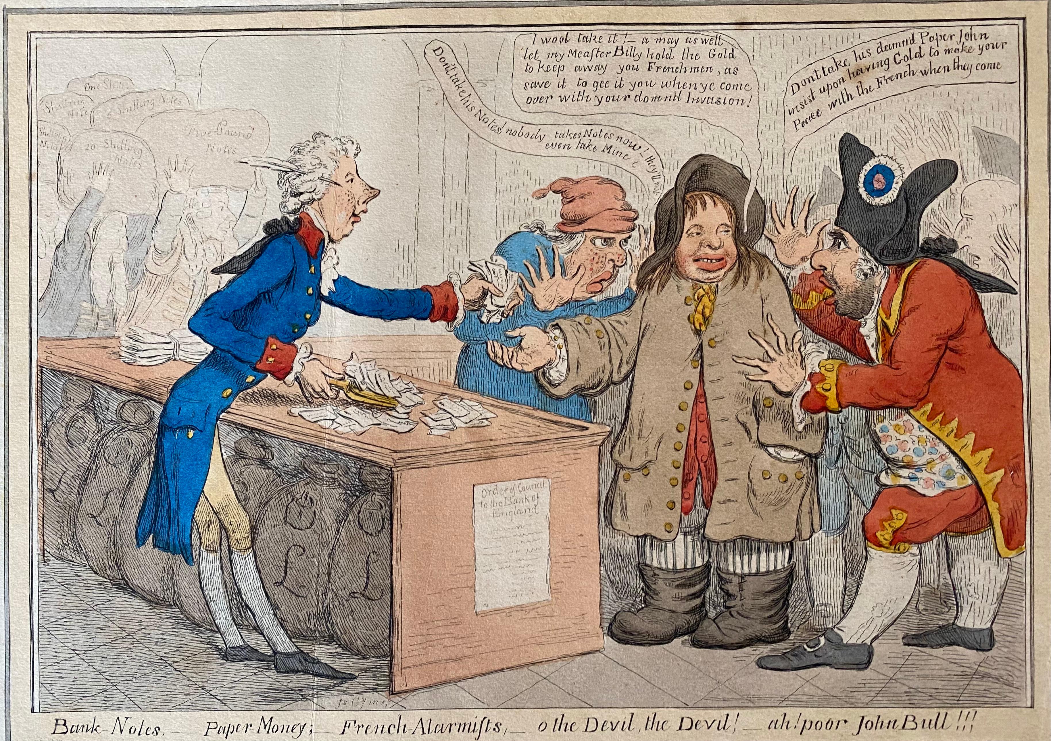 James Gillray Figurative Print - “Bank Notes”