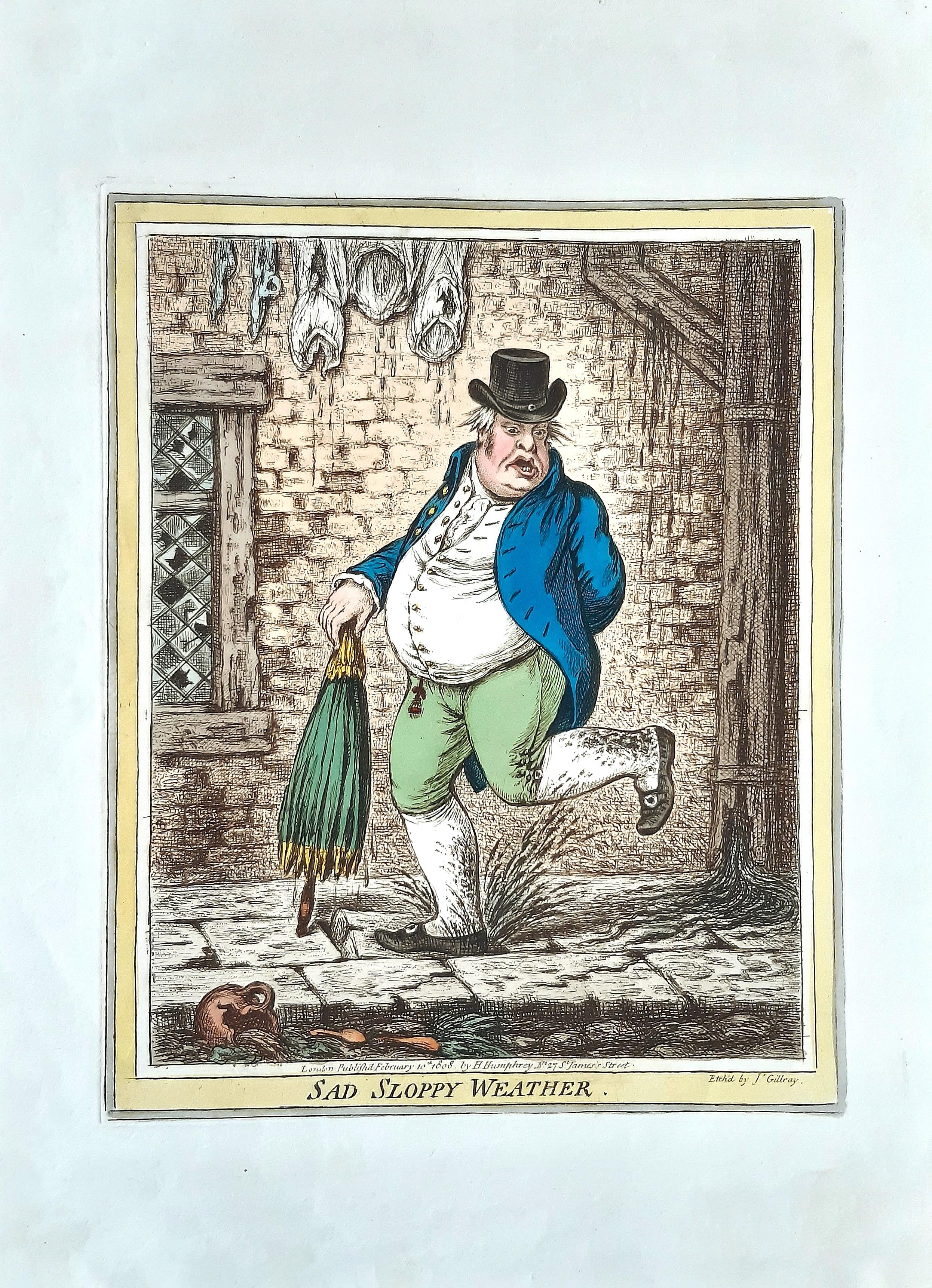 Delicious Weather - Complete Series of 5 Hand-colored Etchings - 1808 - Print by James Gillray