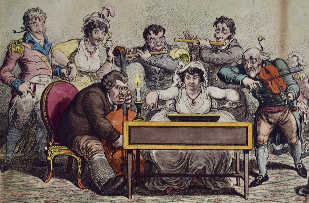 „Spielen in Teilen“: Ein handkoloriertes Musikkarikat von James Gillray aus dem 19. Jahrhundert im Angebot 2