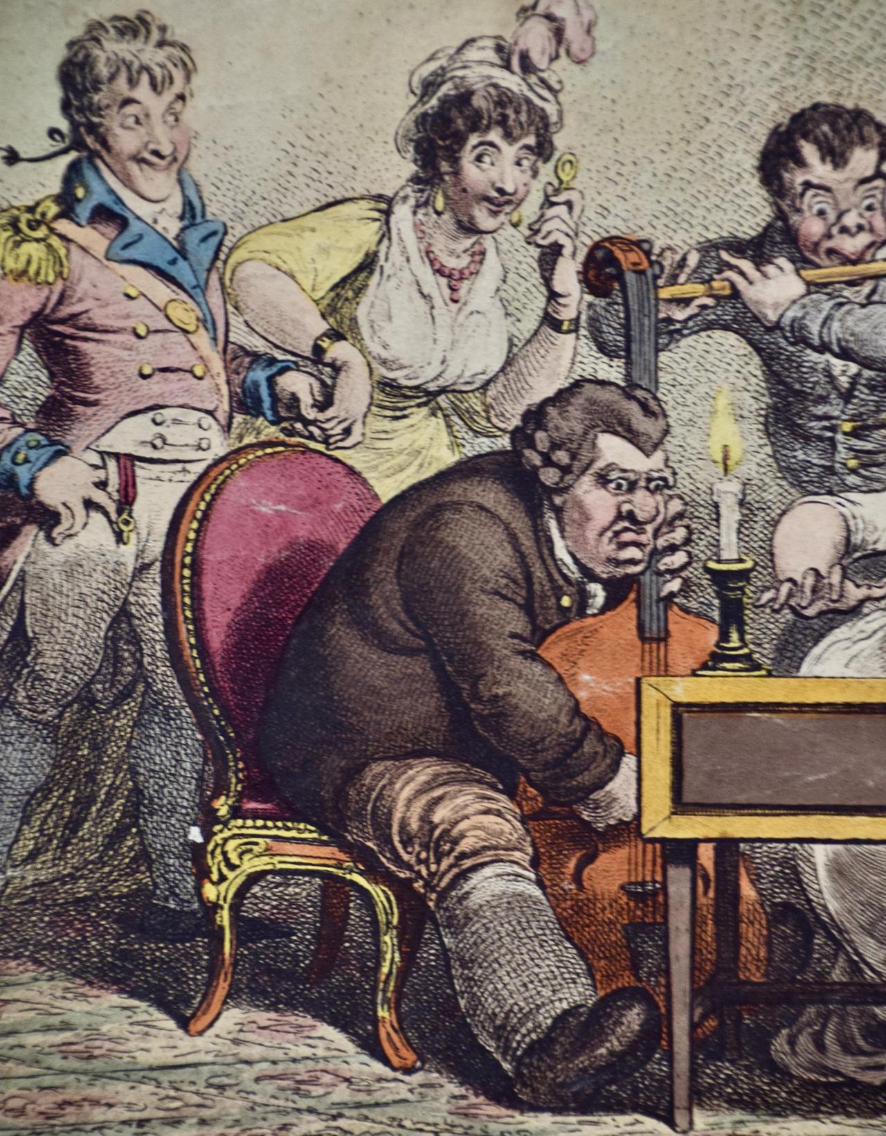 „Spielen in Teilen“: Ein handkoloriertes Musikkarikat von James Gillray aus dem 19. Jahrhundert im Angebot 3