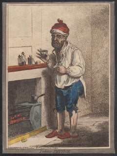 Taking Physick, gravure médicale anglaise à l'eau-forte de James Gillray, 1800
