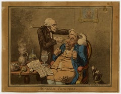 Treatment with metallic needles by James Gillray - Etching - 19th Century