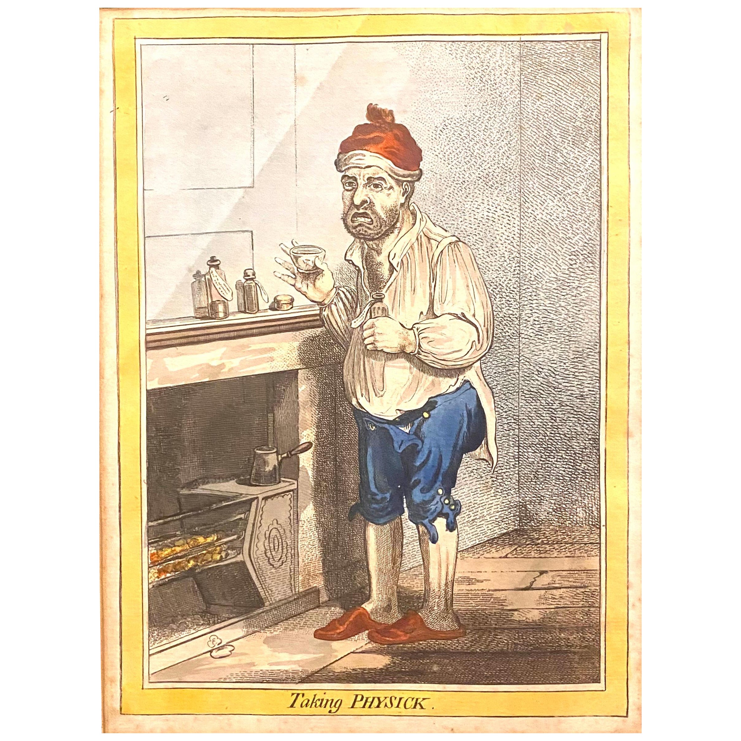 James Gillray – Taking Physick - Hand-colored etching - 1800
