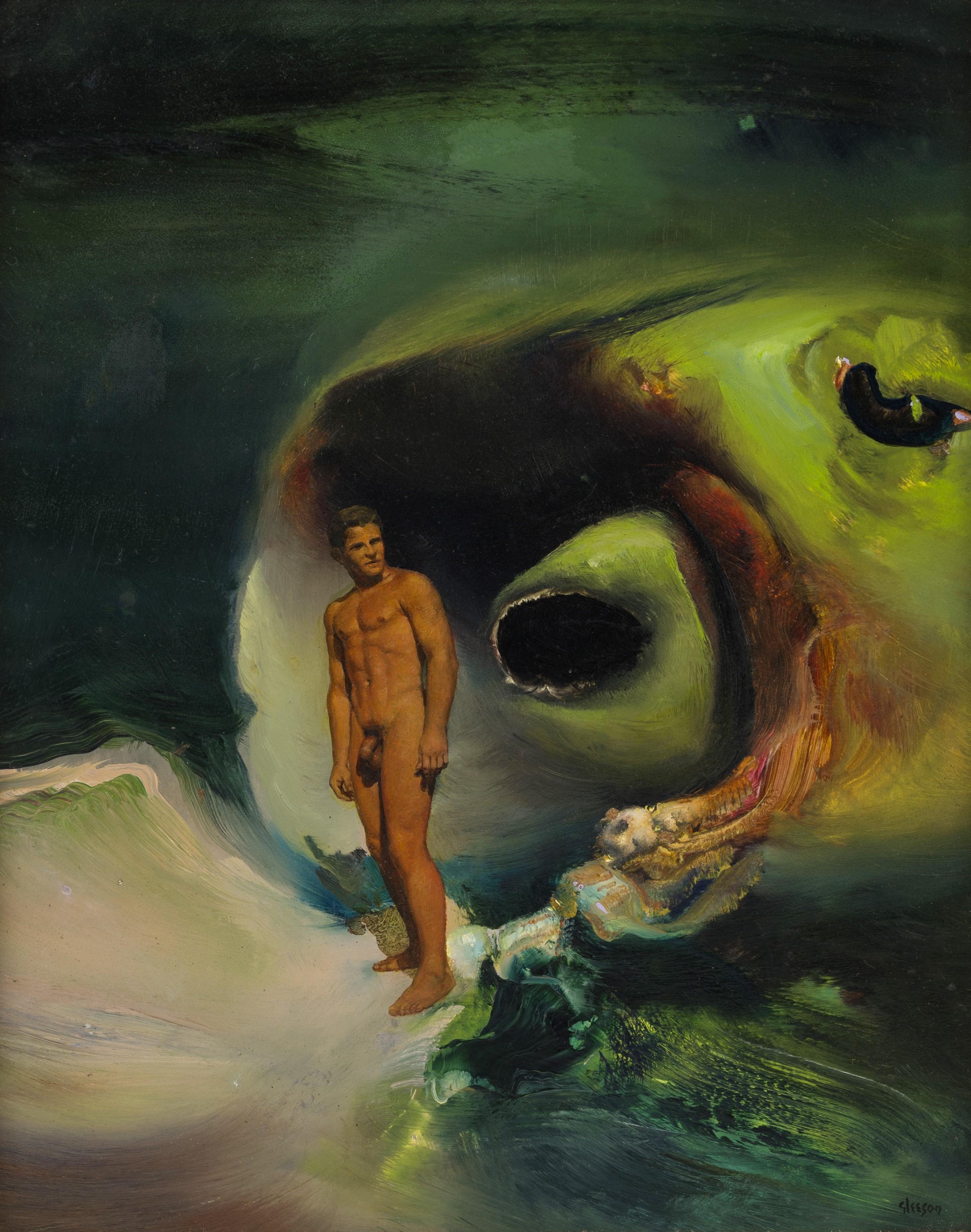 Figure in einer Psychoscape III – Painting von James Gleeson