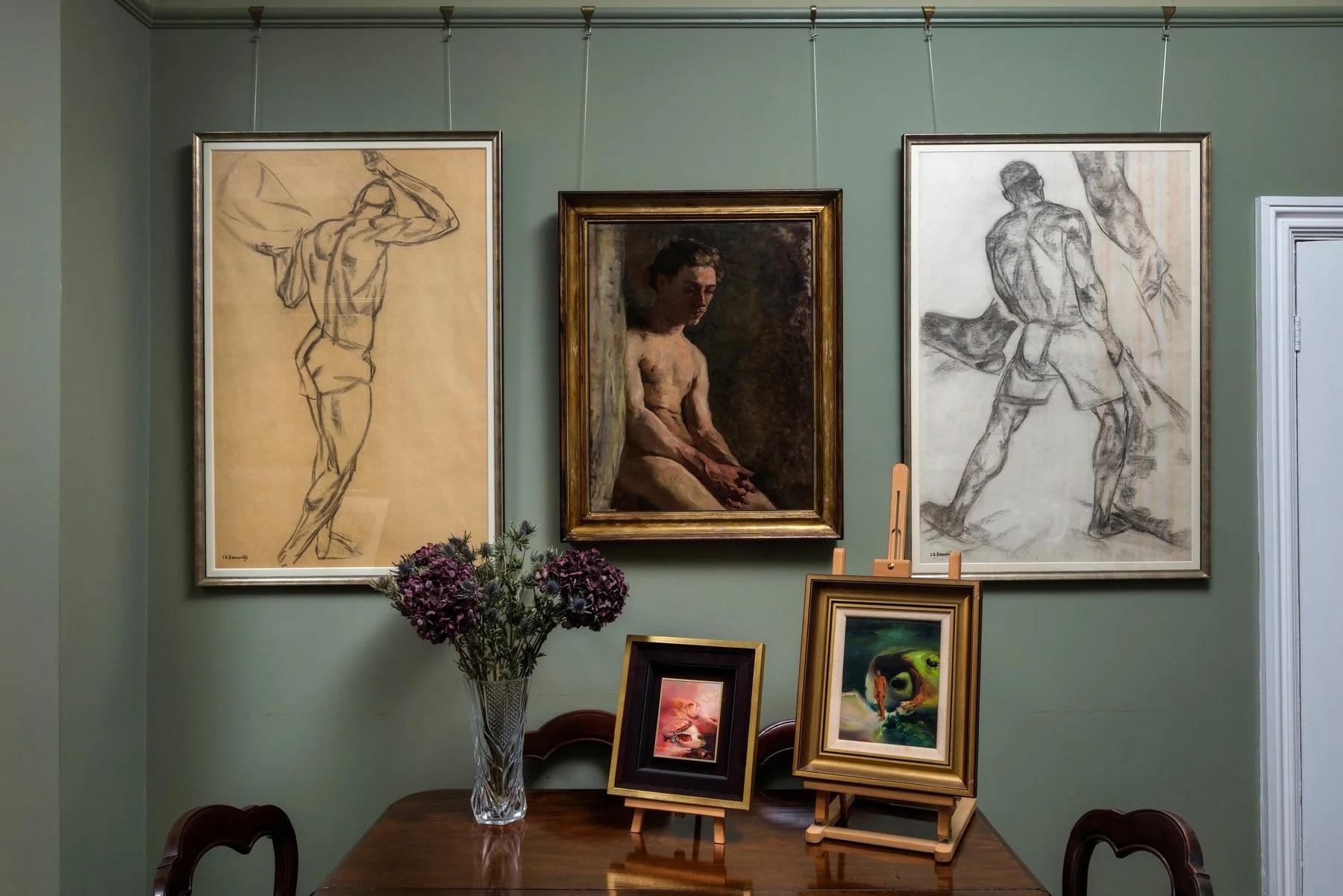 Figur in einer Psychoscape III – Painting von James Gleeson