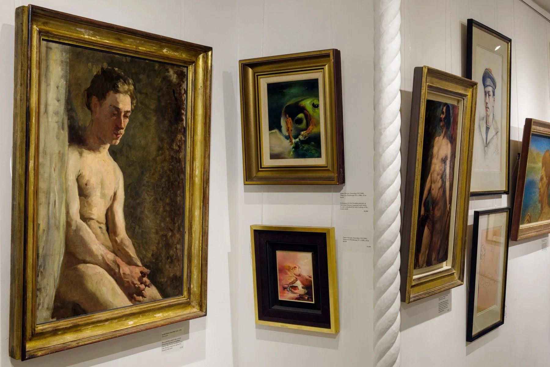 Öl auf Karton
Signiert (unten rechts)
24,5cm × 19cm (40cm × 35cm gerahmt)

Der Künstler, der auch dem Vorstand der National Gallery of Australia angehörte, war ein wirklich origineller Maler. In den späten 60er Jahren hatten viele seiner Gemälde