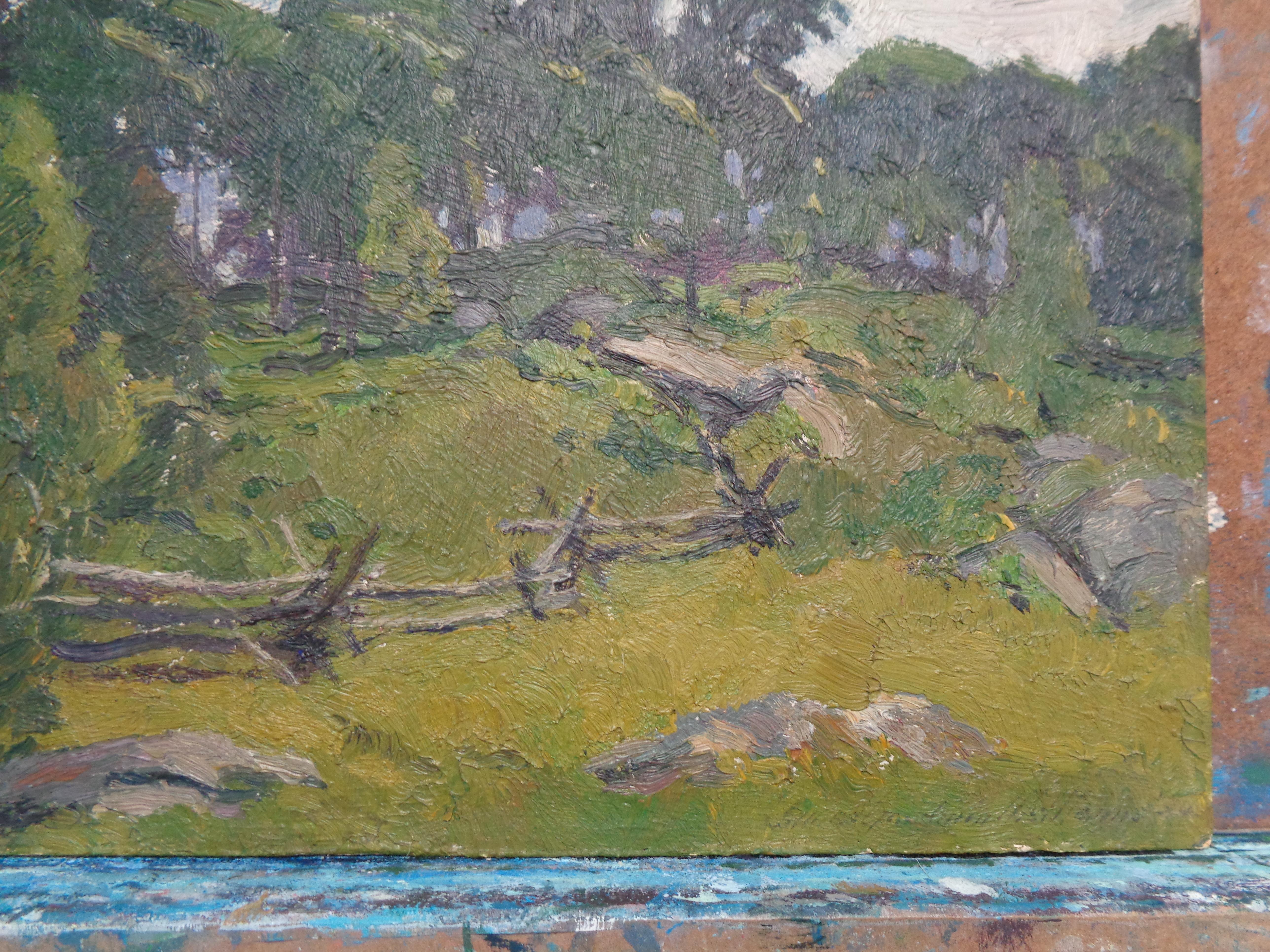  American Impressionist James Goodwin McManus CT Oil Painting Summer Landscape For Sale 5