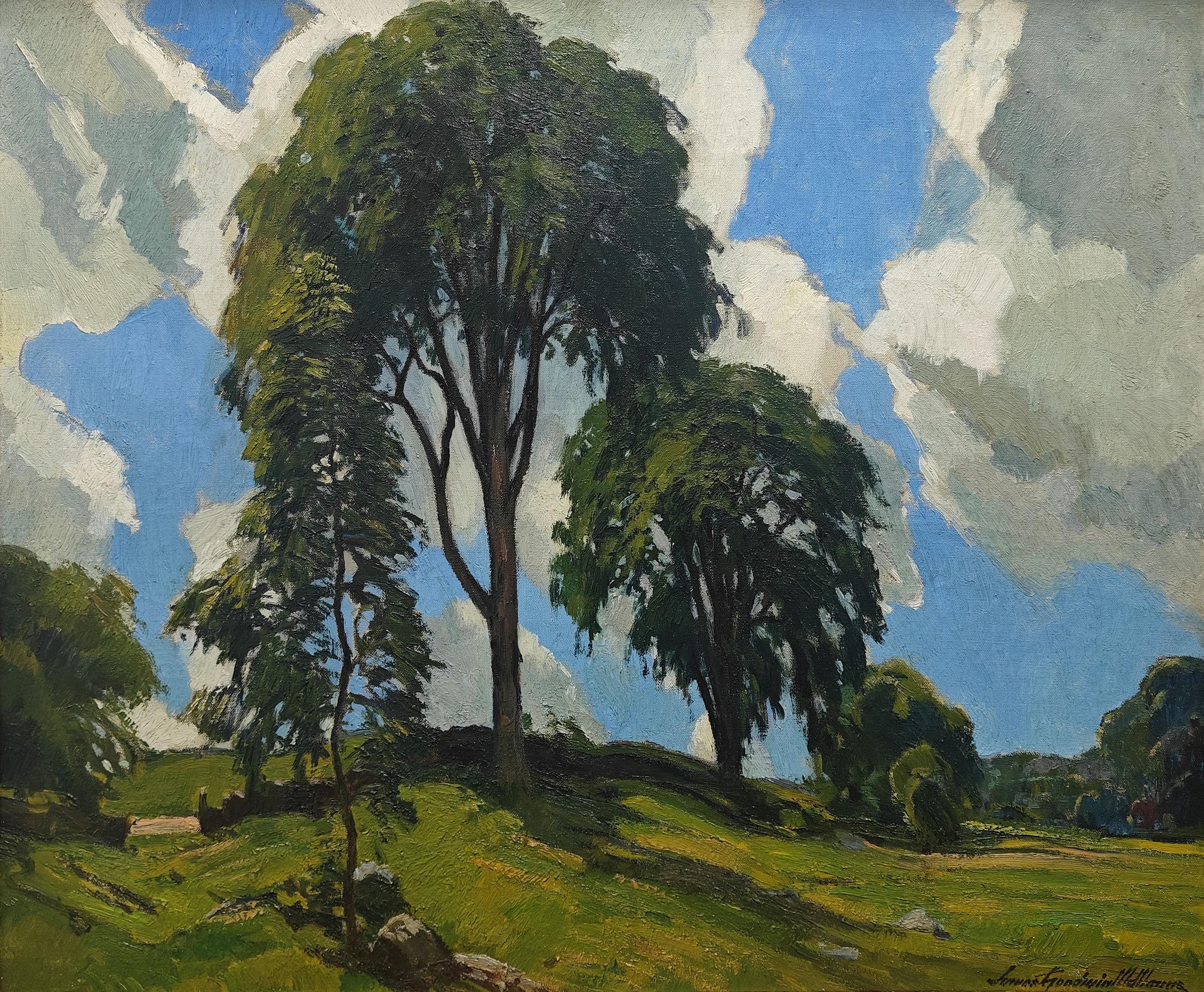 James Goodwin McManus
High Noon, circa 1935
Signed lower right
Oil on canvas
25 x 30 inches

Provenance
Private Collection
Ric Serrenho, North Granby, Connecticut (acquired from the above in 2004)


James McManus was born in Hartford, Connecticut on