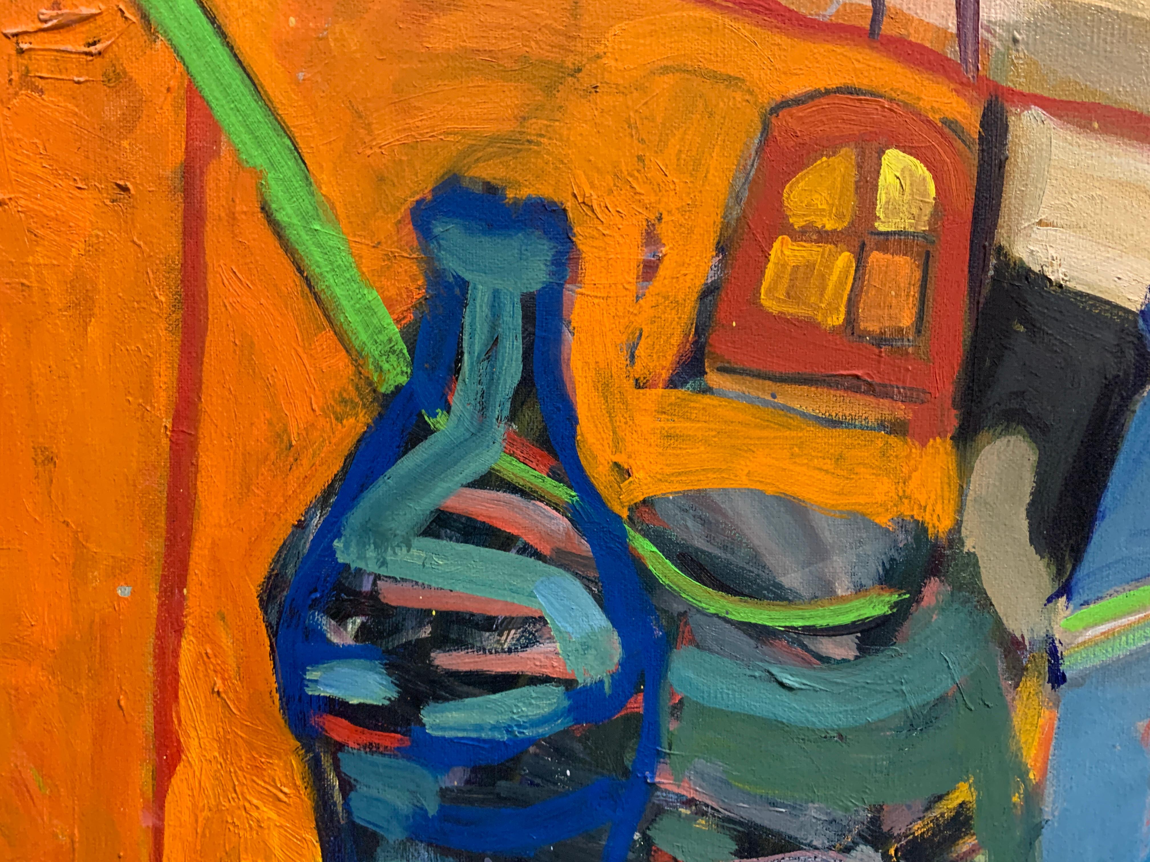 David's Decision - Brown Abstract Painting by James Gordaneer