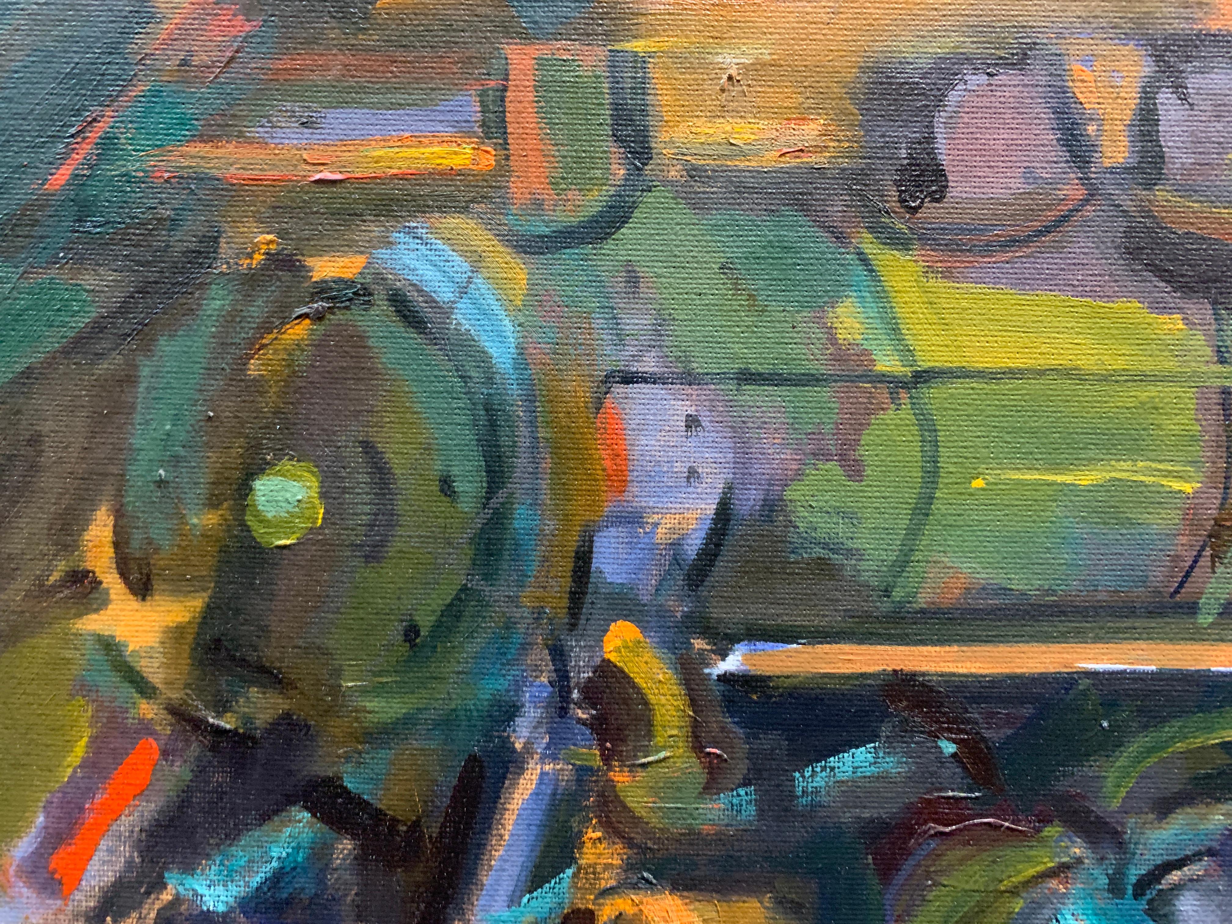 Evening Run - Abstract Painting by James Gordaneer