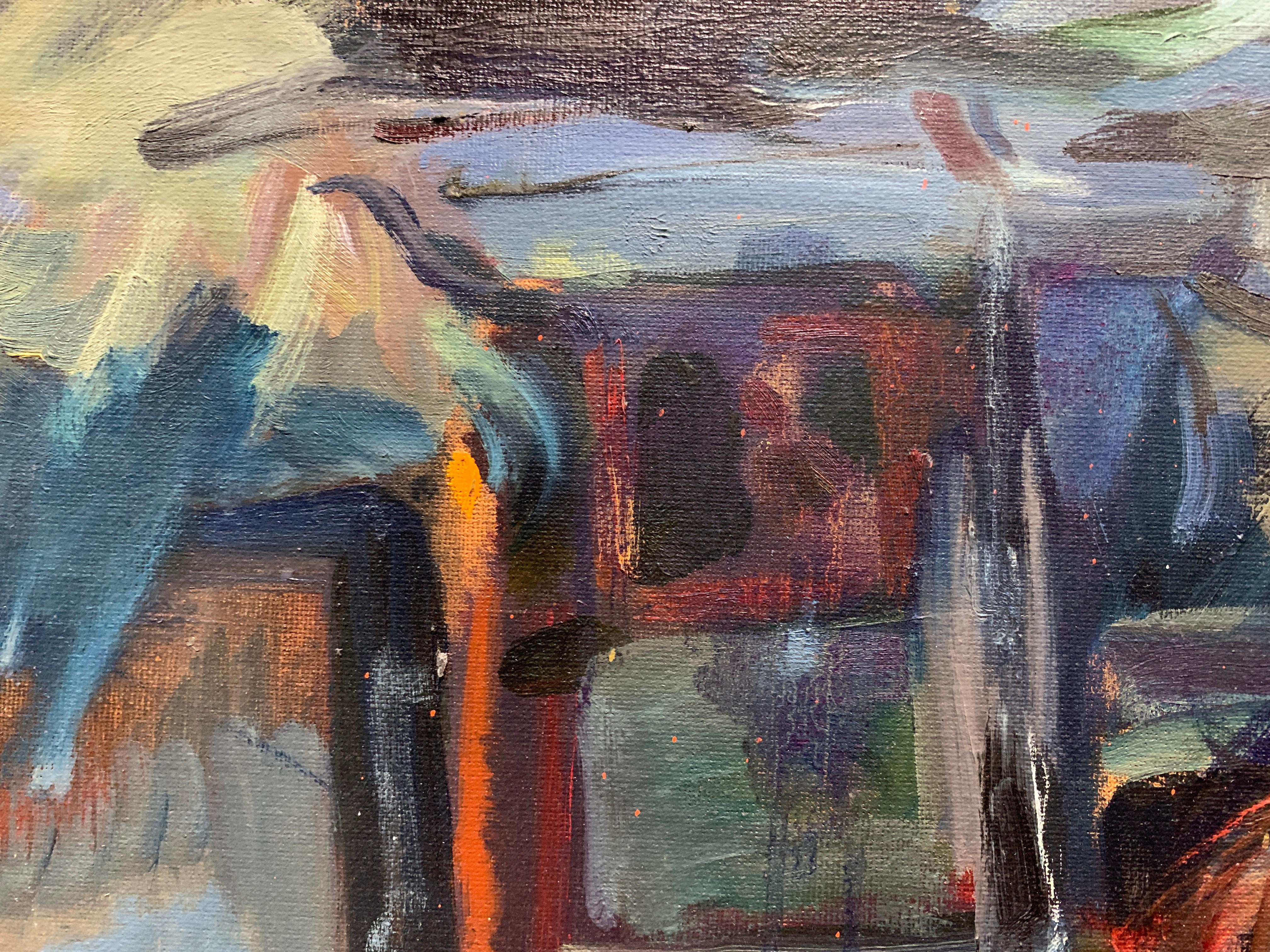 Last Run - Gray Abstract Painting by James Gordaneer