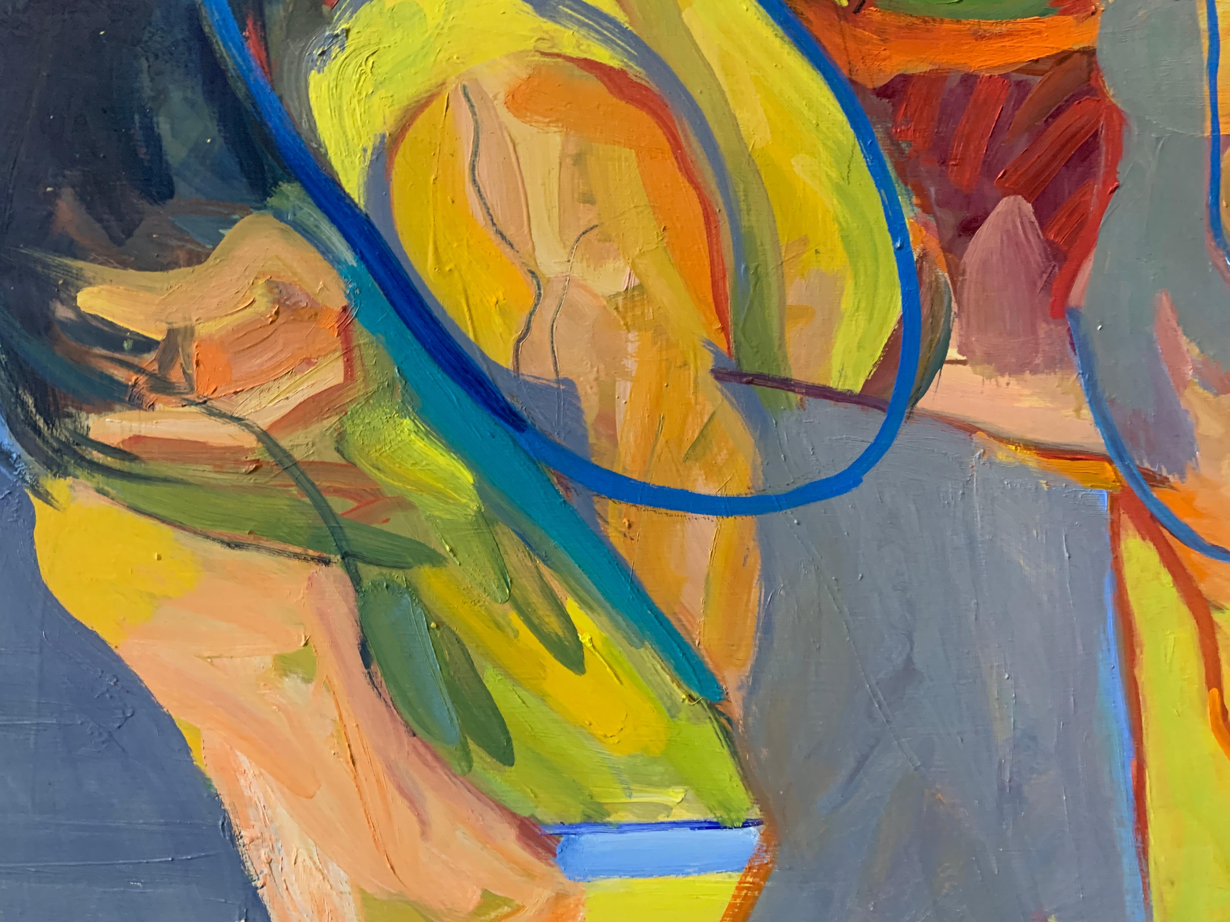 Show (Original) - Brown Figurative Painting by James Gordaneer