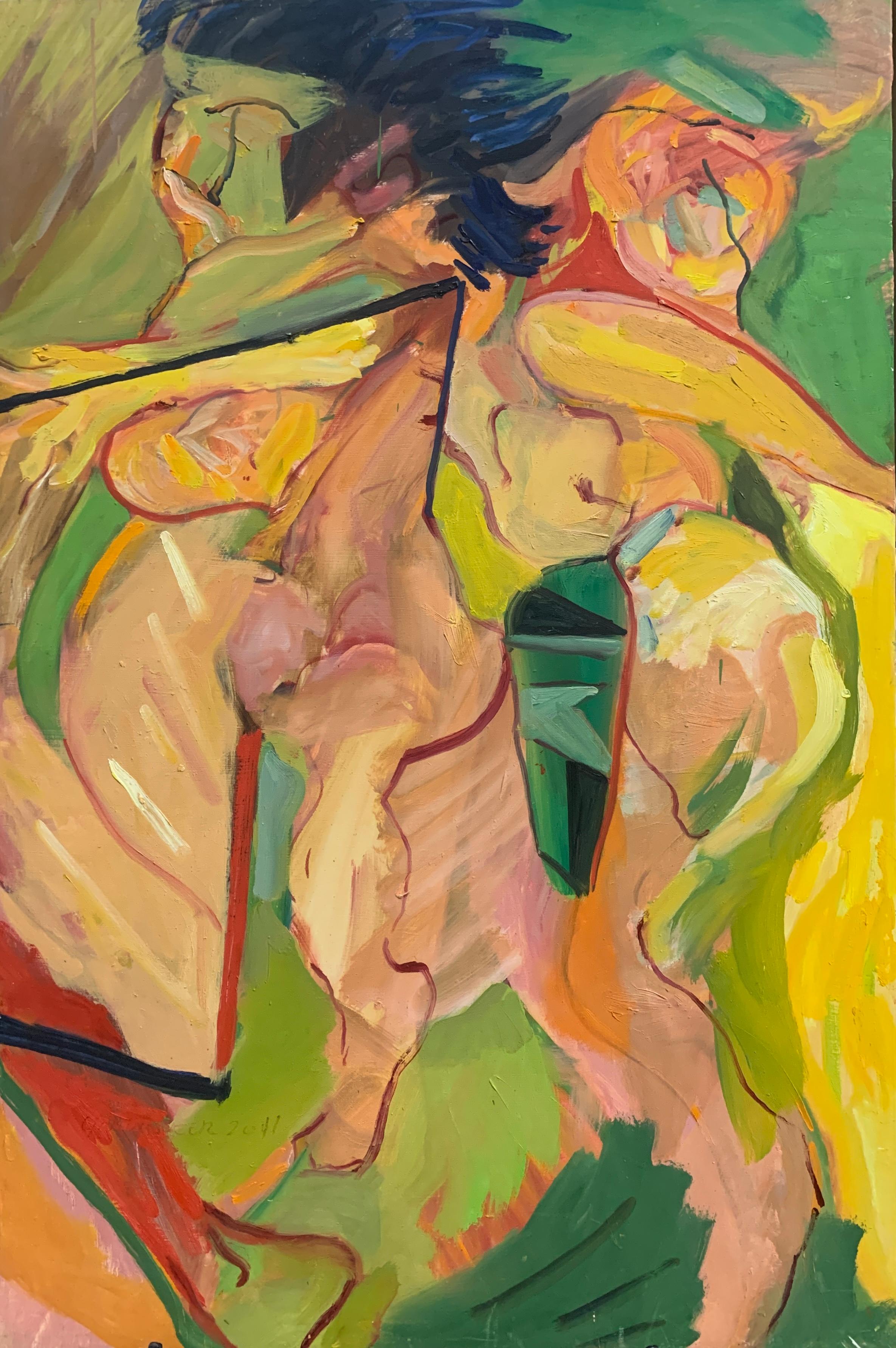 James Gordaneer Abstract Painting - Two in a Mirror (Original)