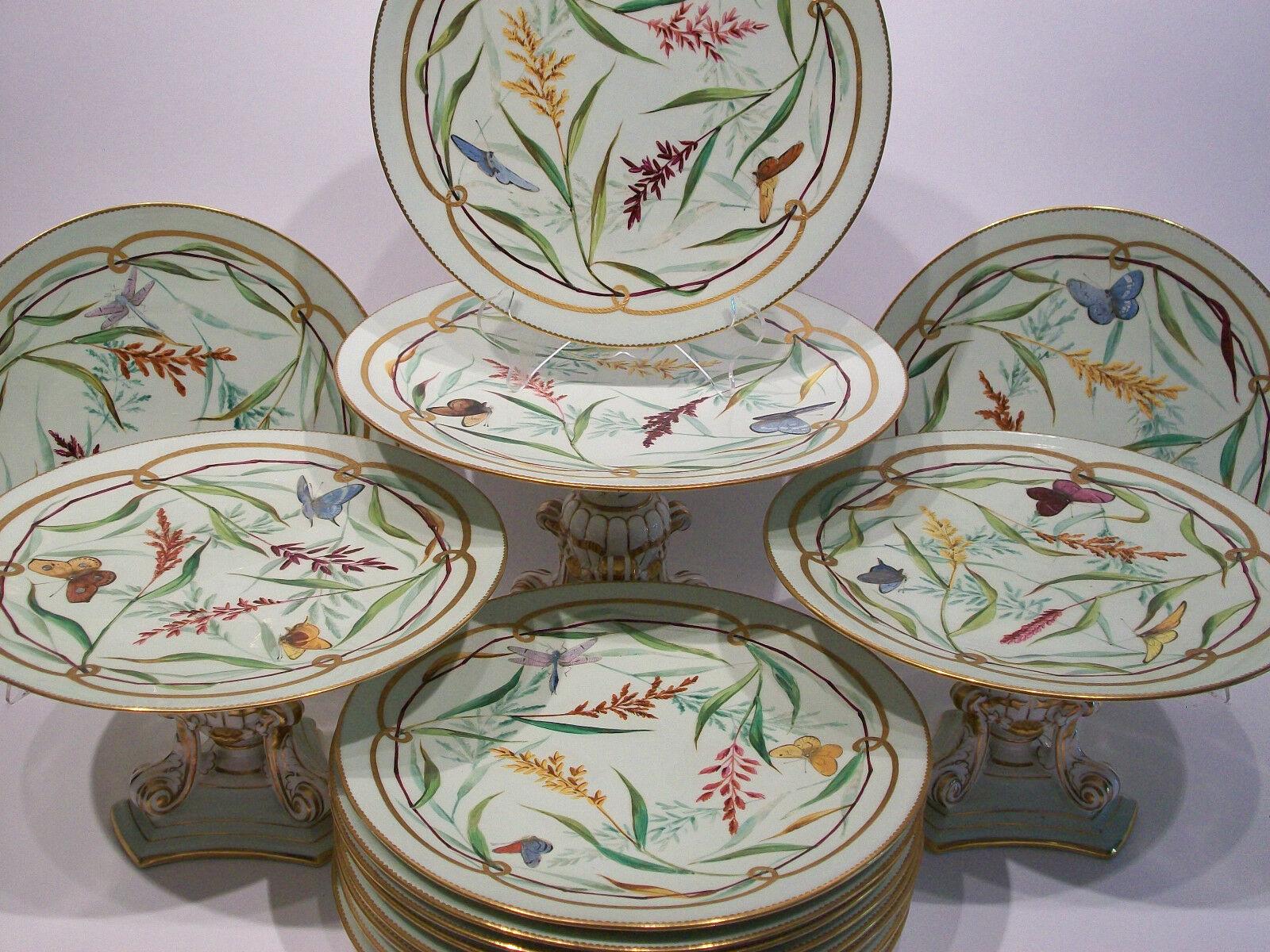 James Green & Nephew, Porcelain Dessert Service with Butterflies, circa 1870 1