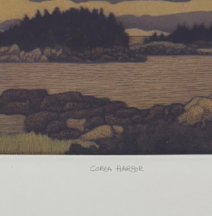 Puerto de Corea, mezzotinta de la costa de Maine por James Groleau en venta 3